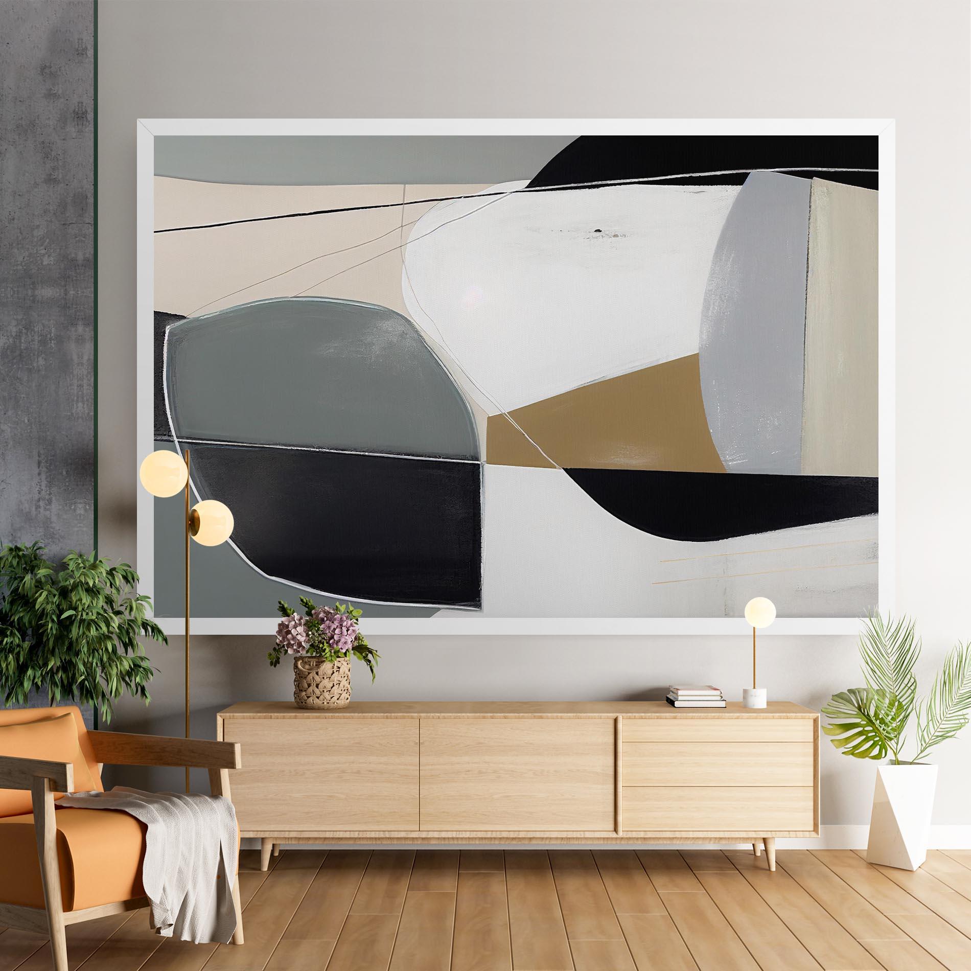 Tablou Canvas Black Grey Shape mockup 9