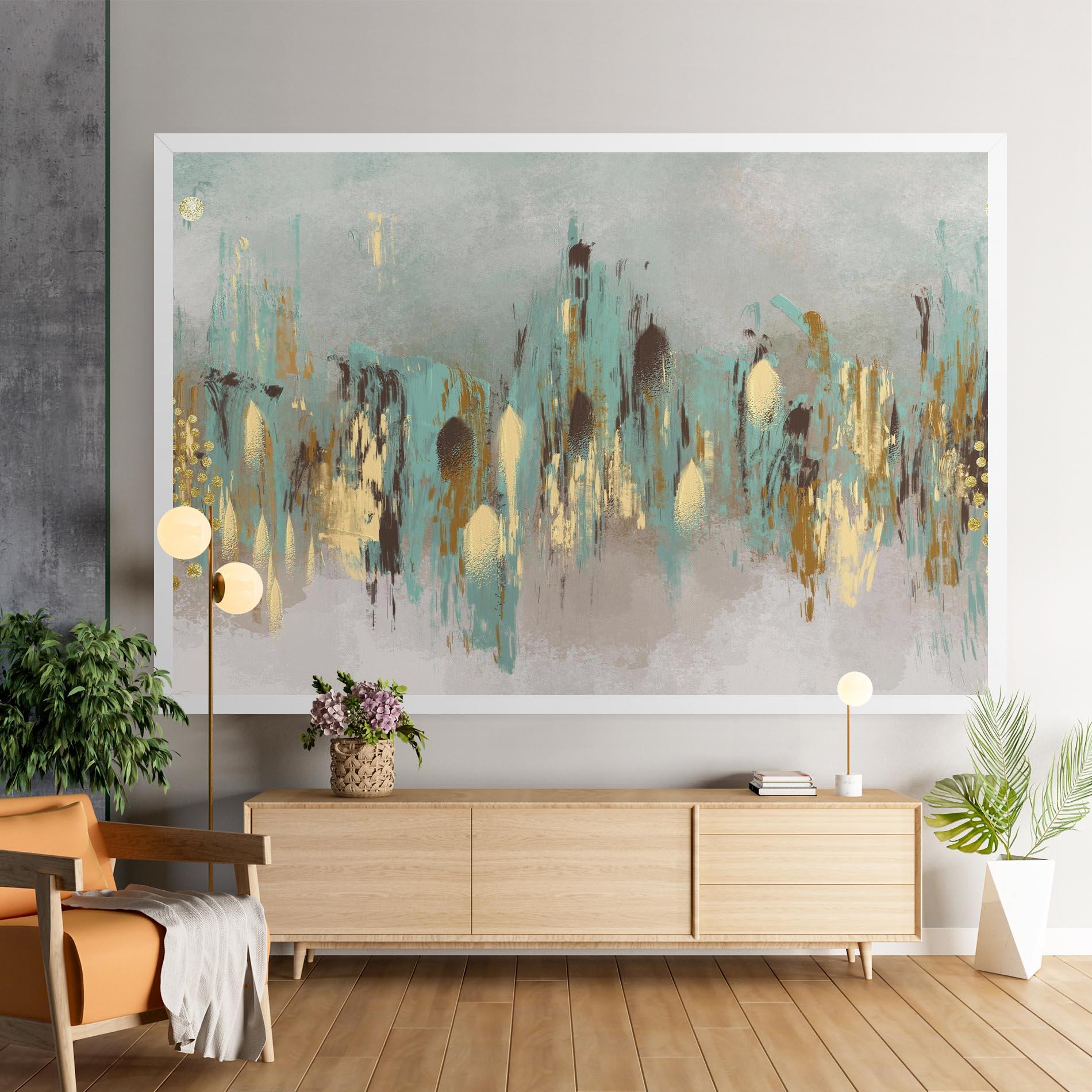 Tablou Canvas Gold Spiral Points mockup 9