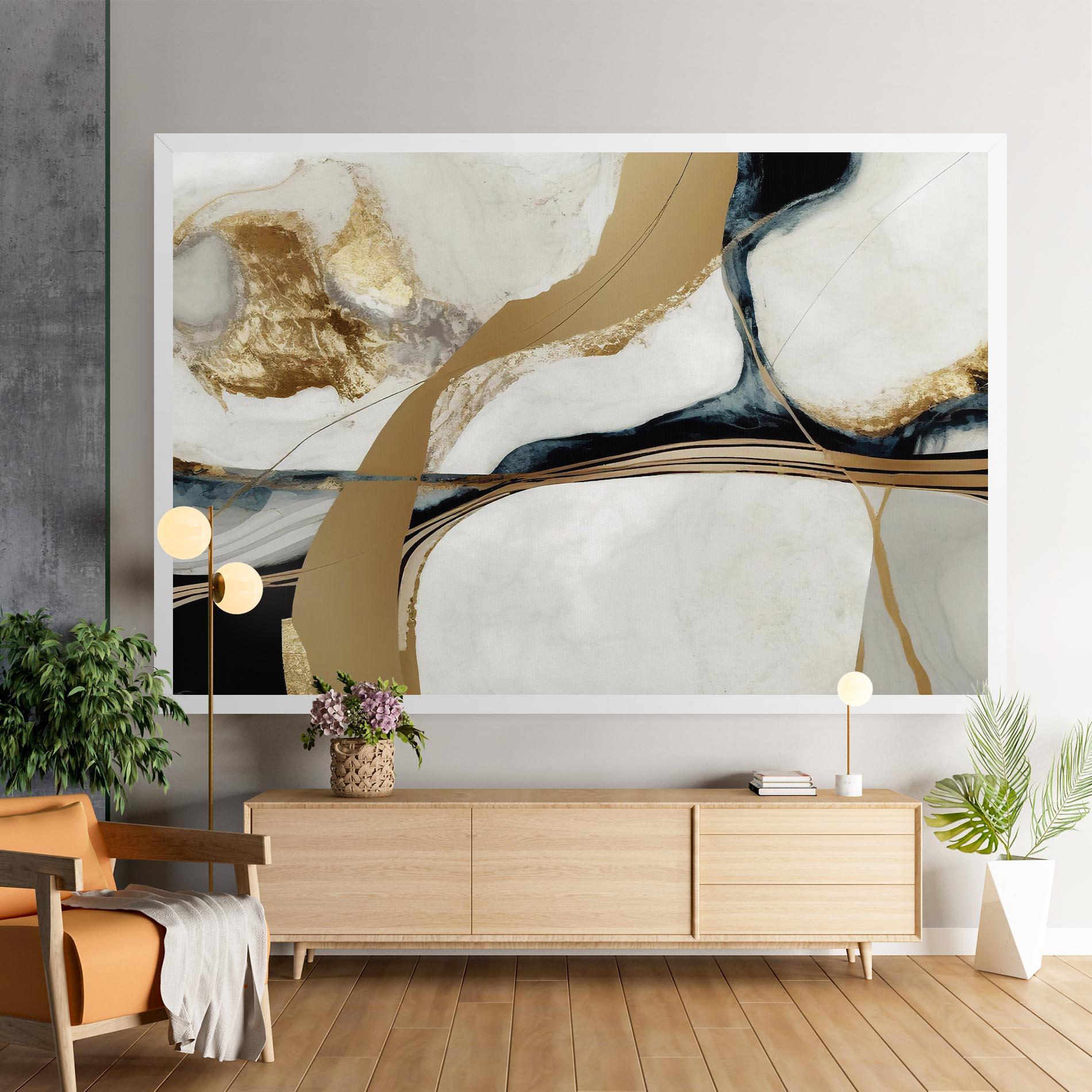 Tablou Canvas Golden Blue Marble mockup 9