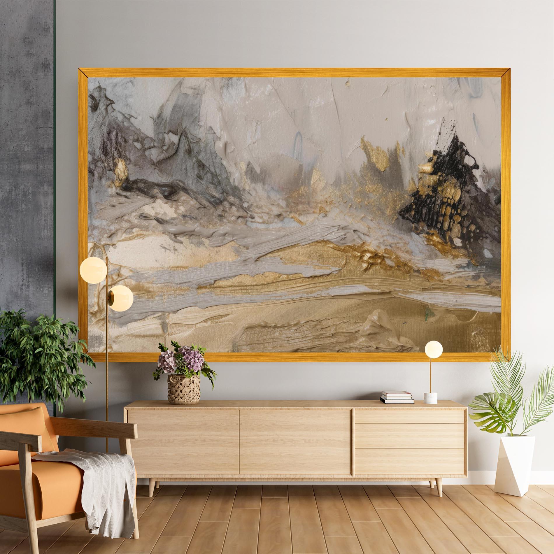 Tablou Canvas Abstract White Waves mockup 9