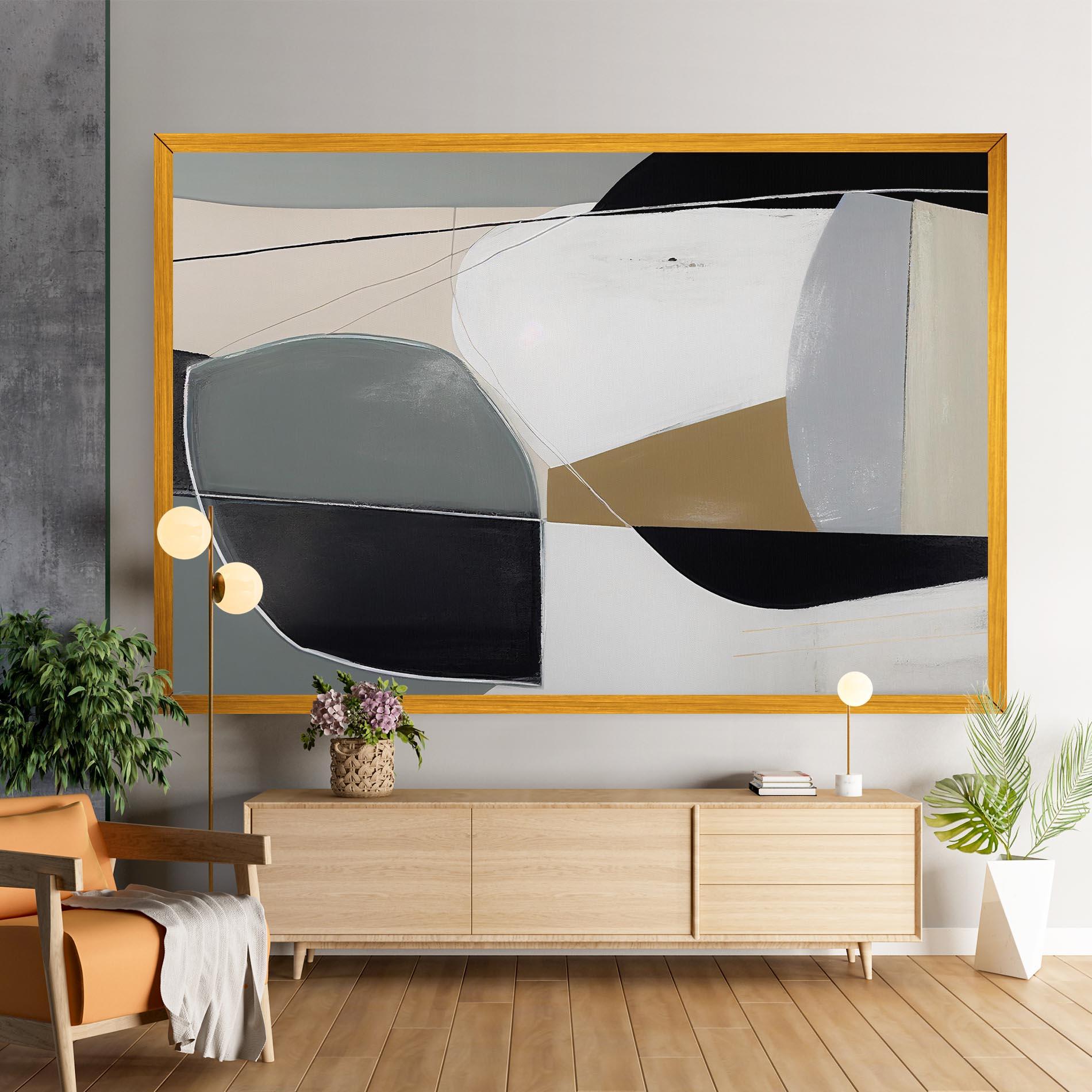 Tablou Canvas Black Grey Shape mockup 9