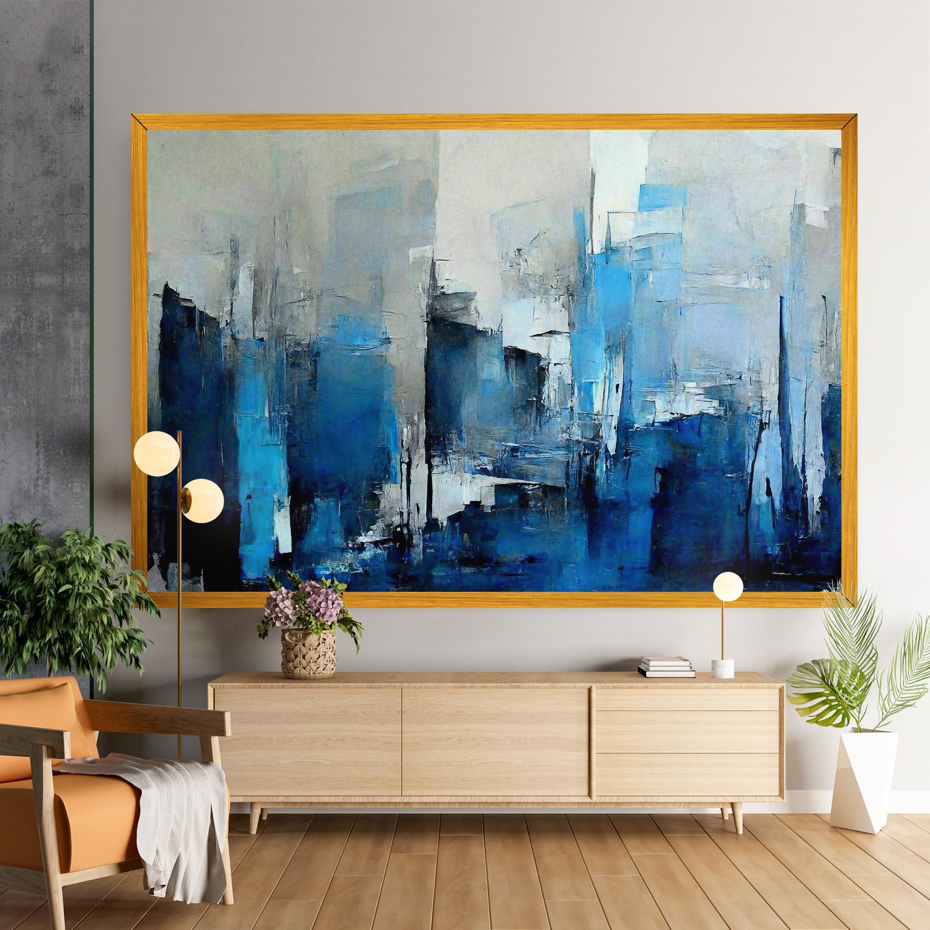 Tablou Canvas Blue Gray Color mockup 9