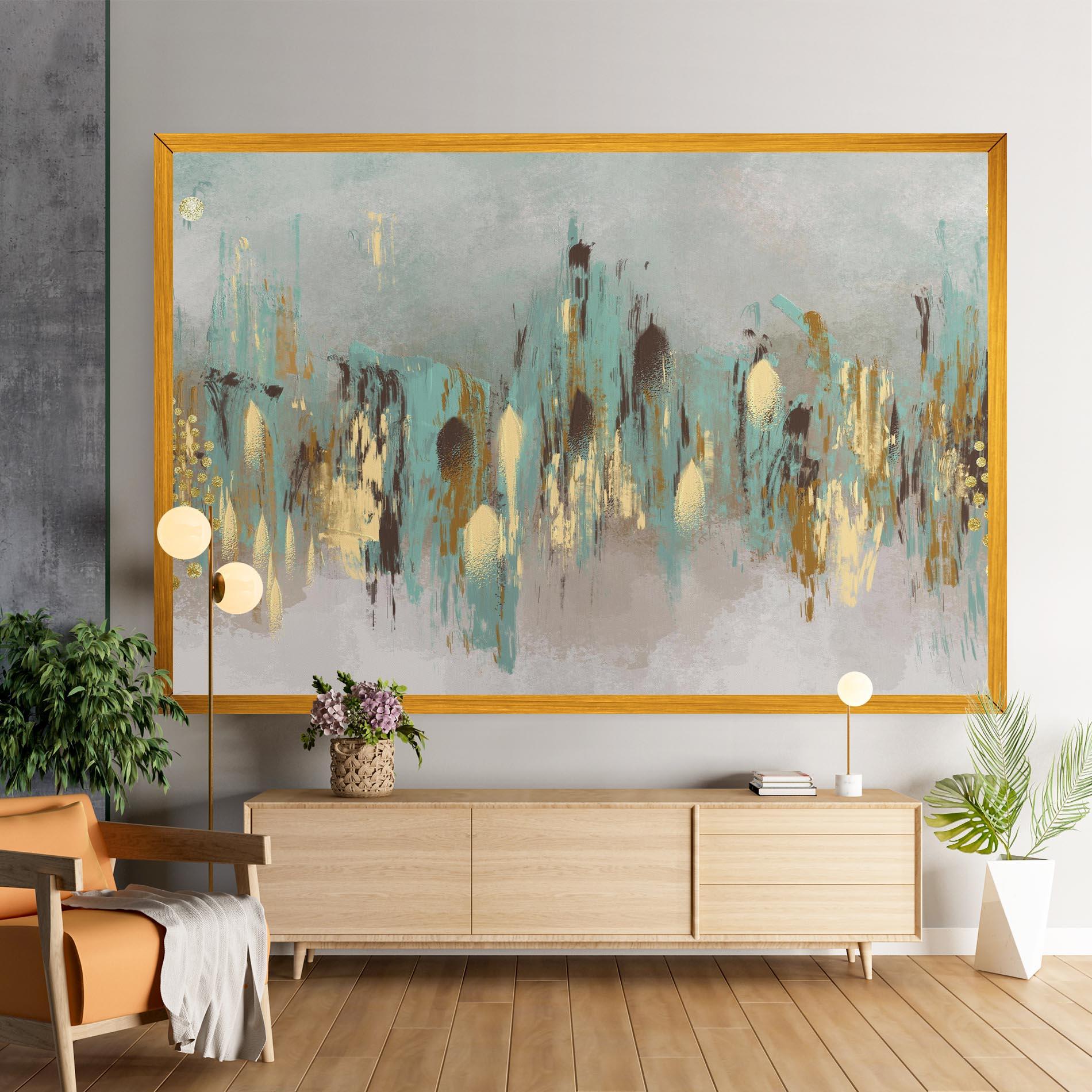 Tablou Canvas Gold Spiral Points mockup 9