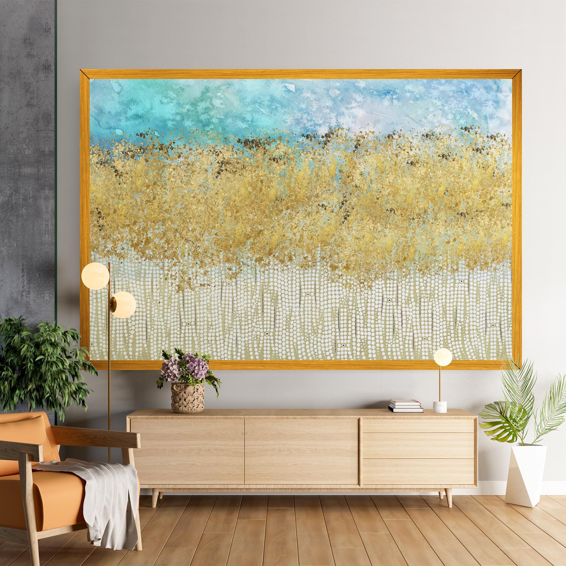 Tablou Canvas Golden White Points mockup 9