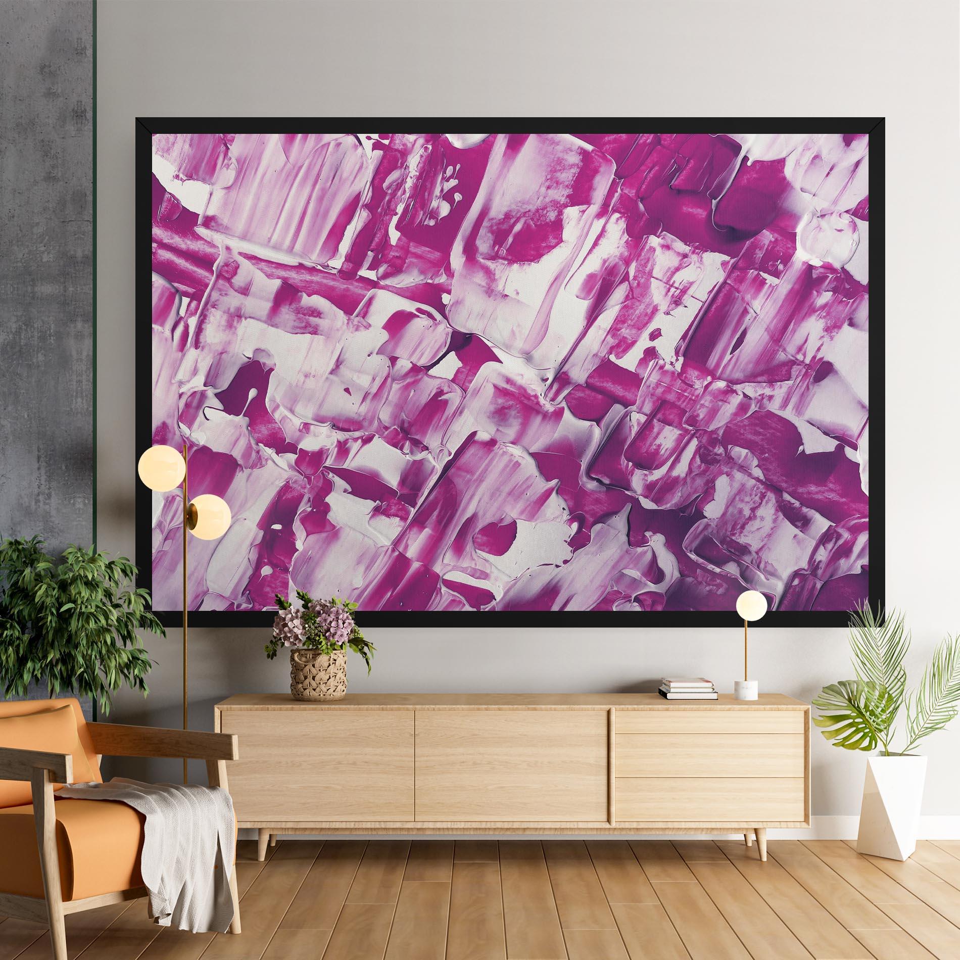 Tablou Canvas Abstract White And Pink mockup 9