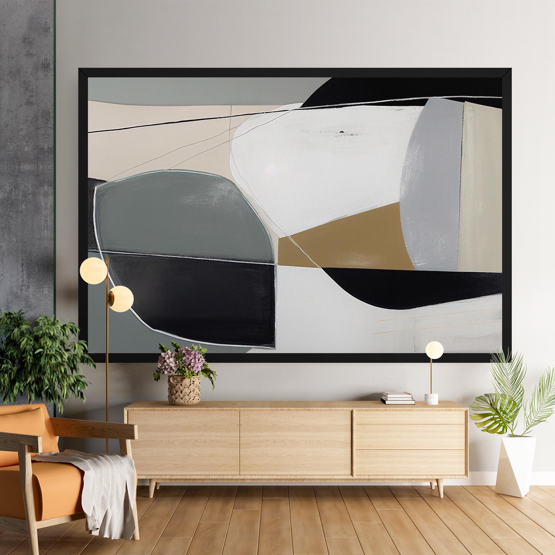 Tablou Canvas Black Grey Shape mockup 9