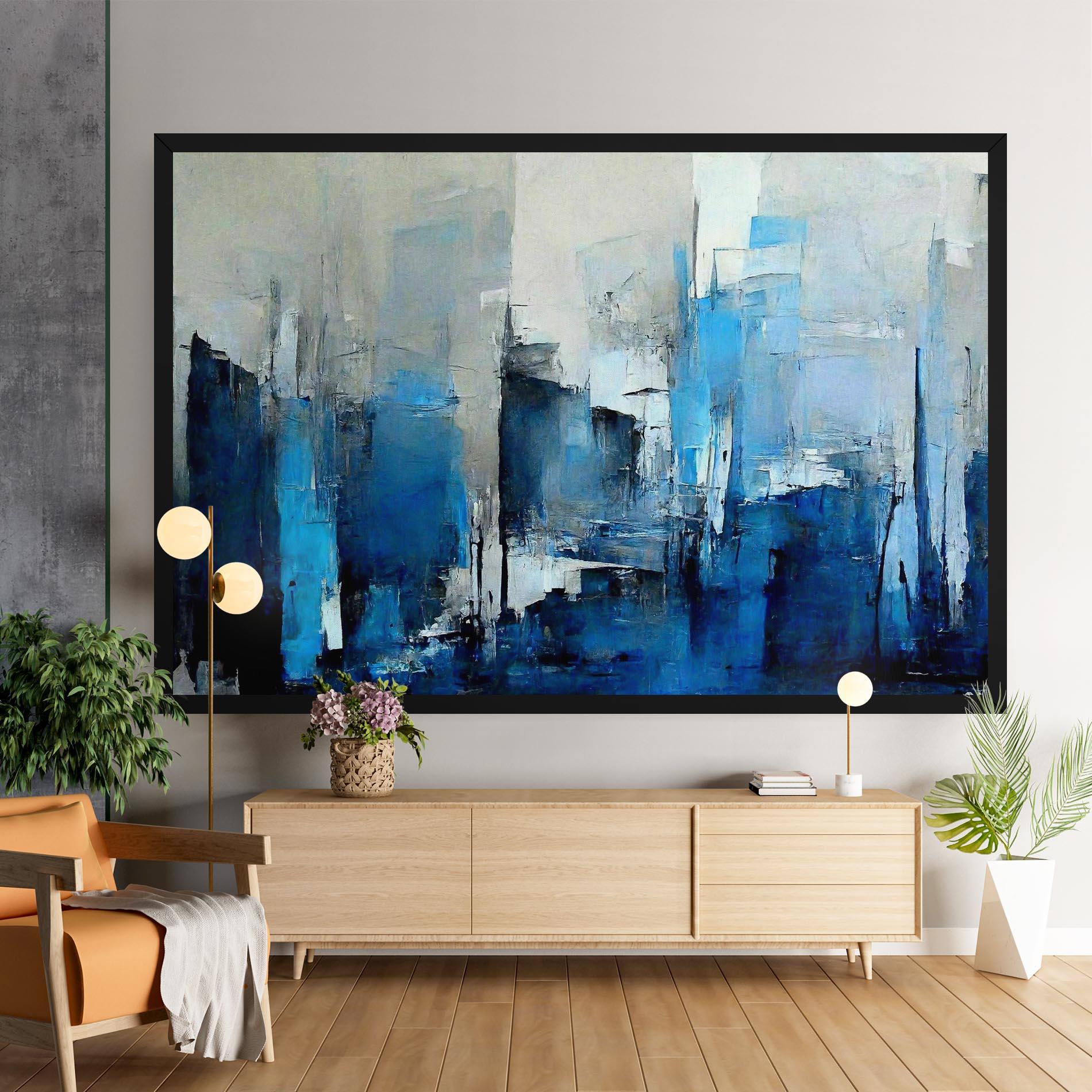 Tablou Canvas Blue Gray Color mockup 9