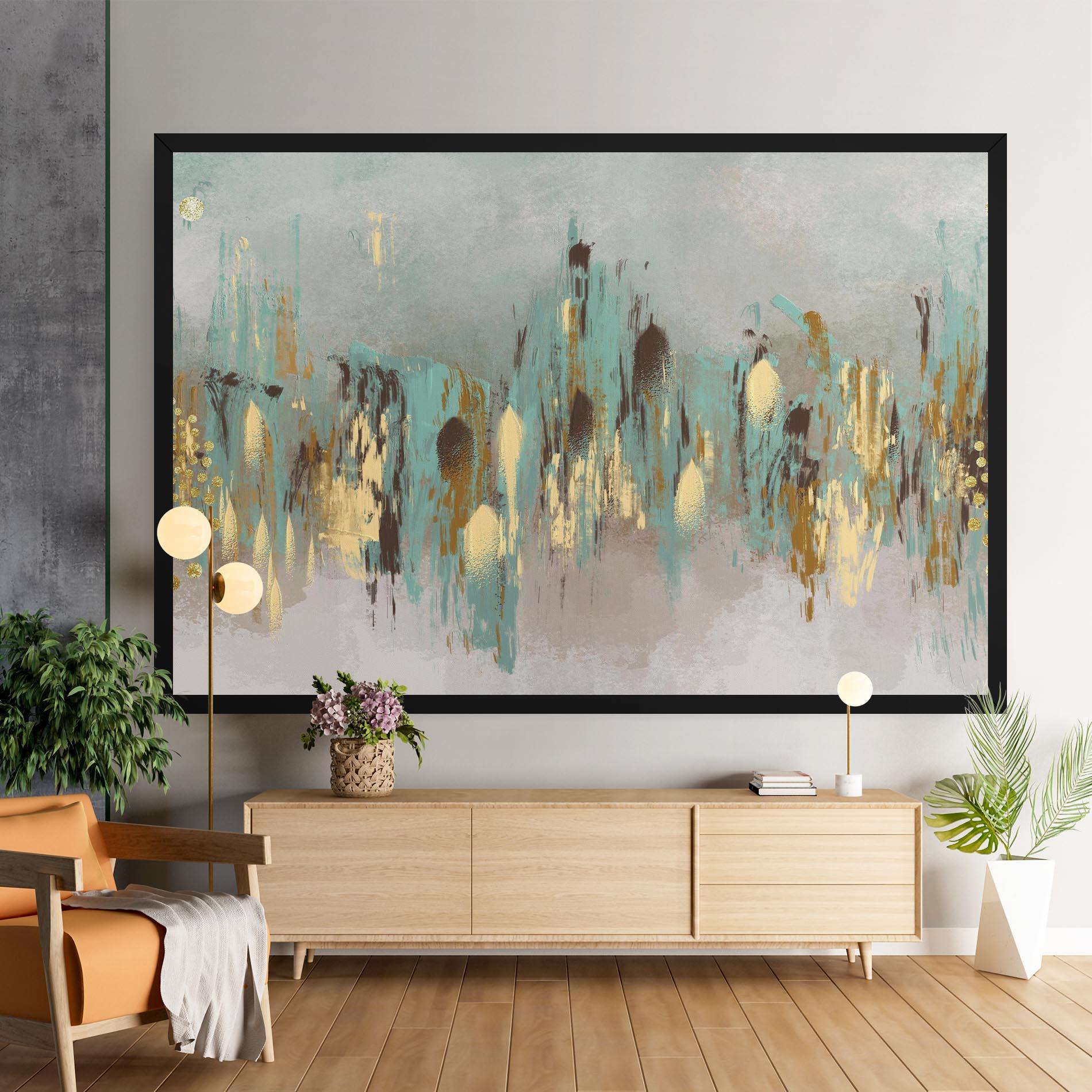 Tablou Canvas Gold Spiral Points mockup 9