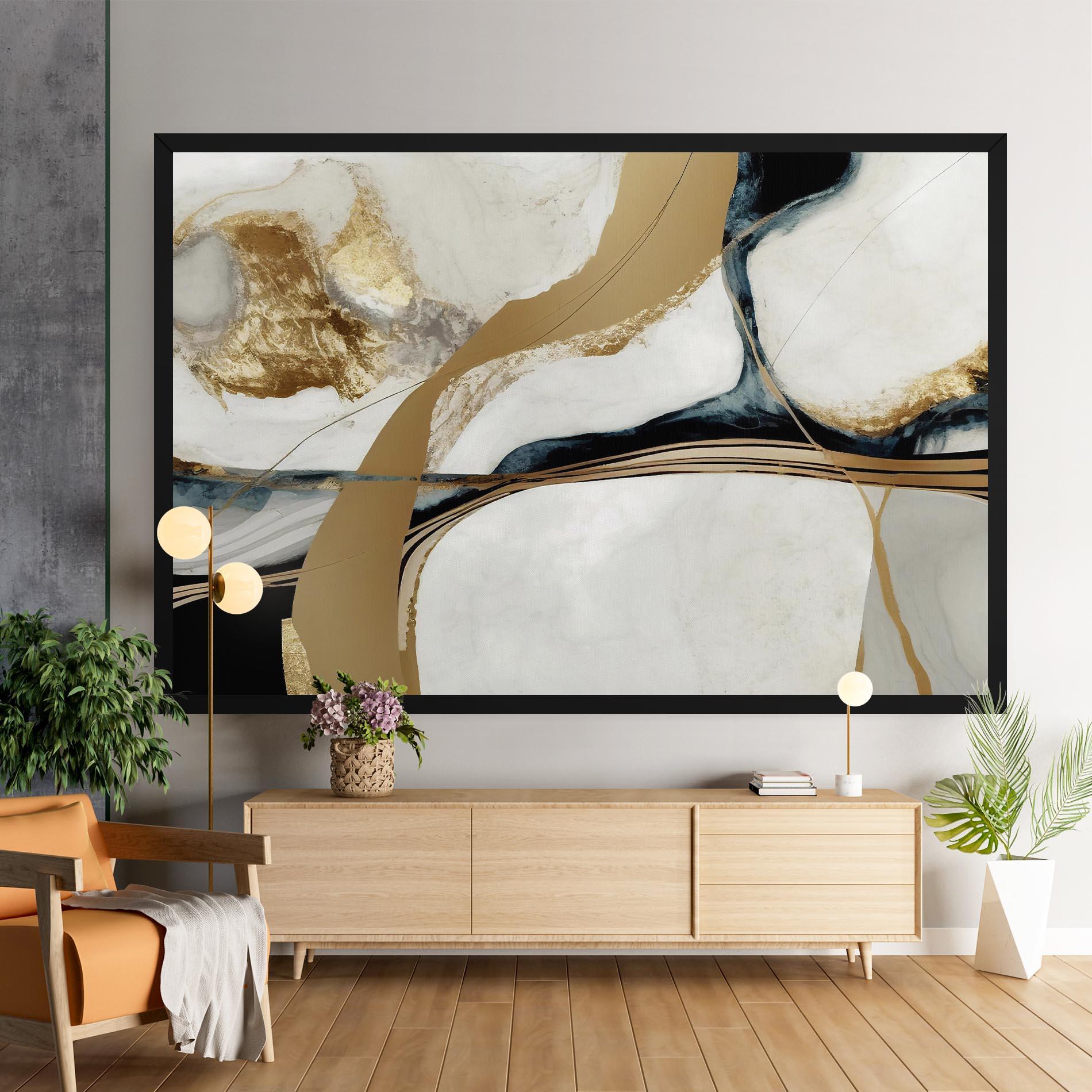 Tablou Canvas Golden Blue Marble mockup 9