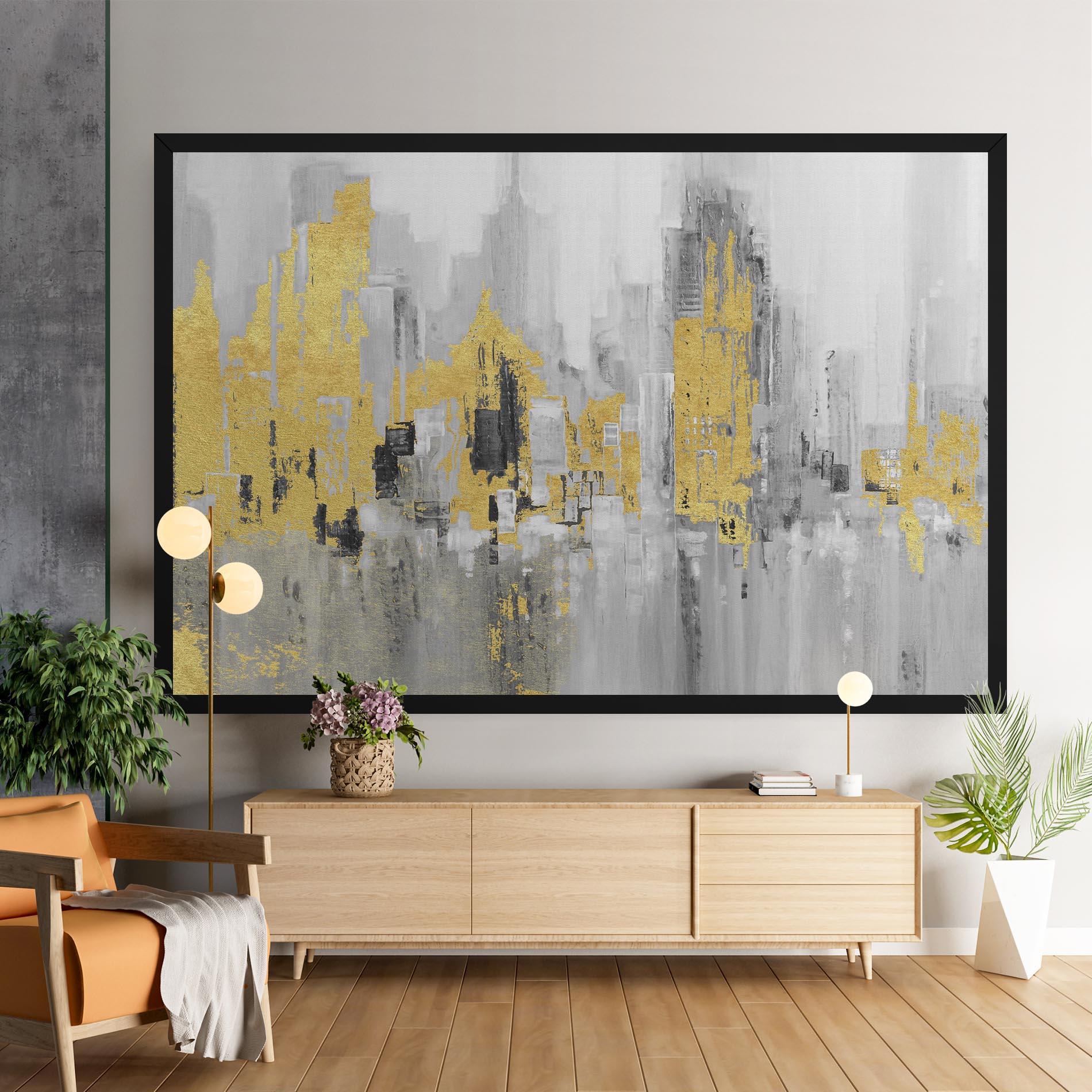 Tablou Canvas Light Grey With Gold mockup 9