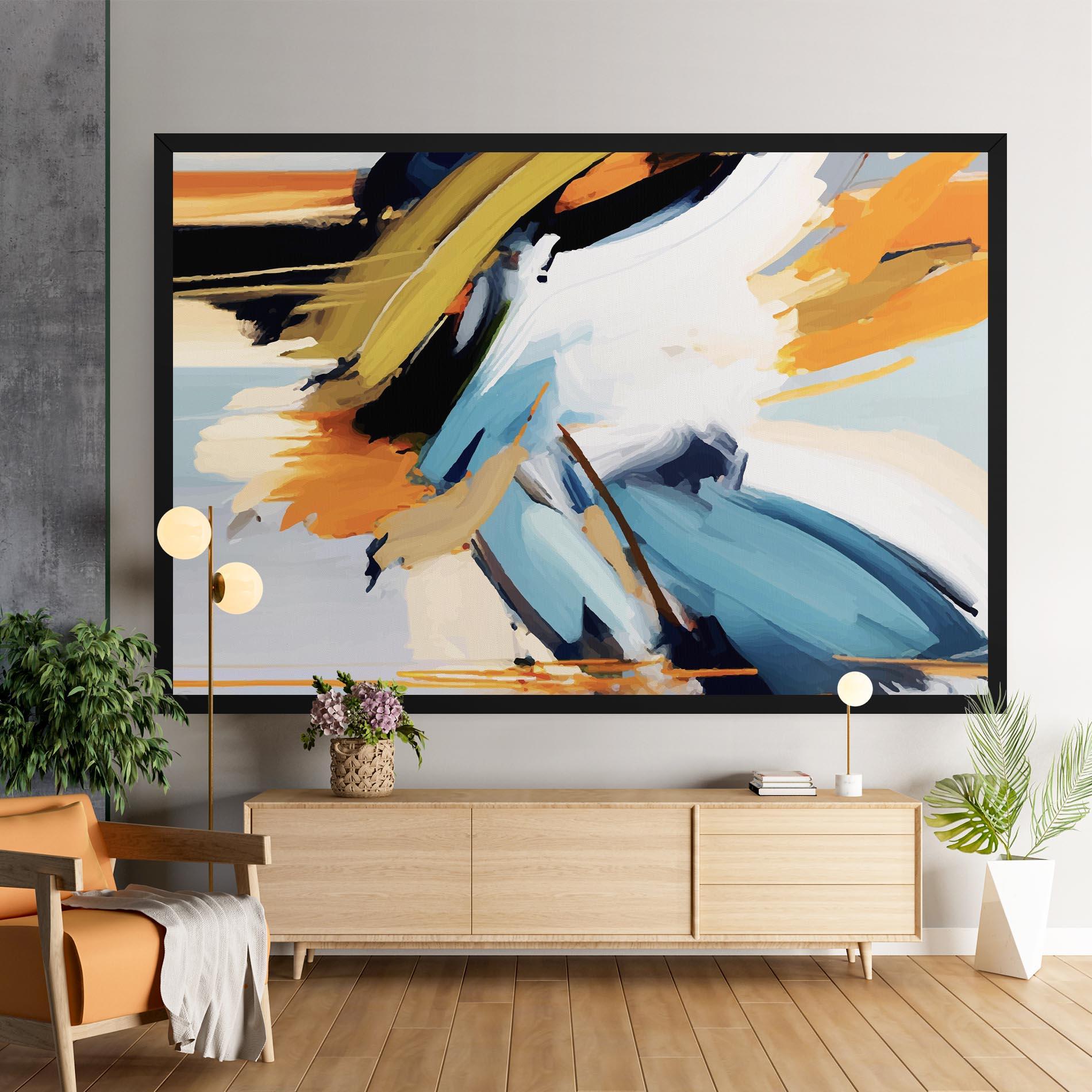 Tablou Canvas Orange Blue Art mockup 9