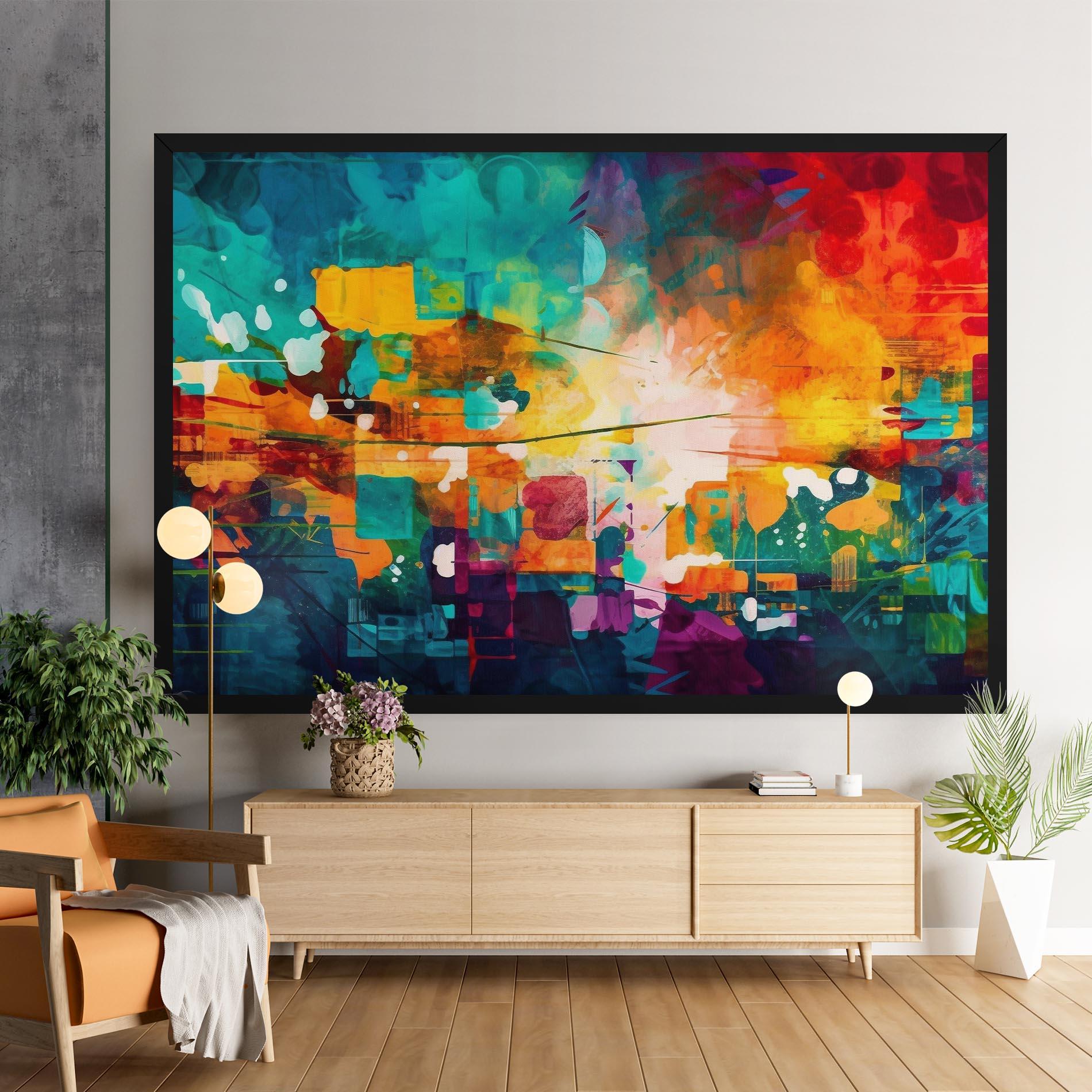 Tablou Canvas Vibrant Colors On Blue Background mockup 9