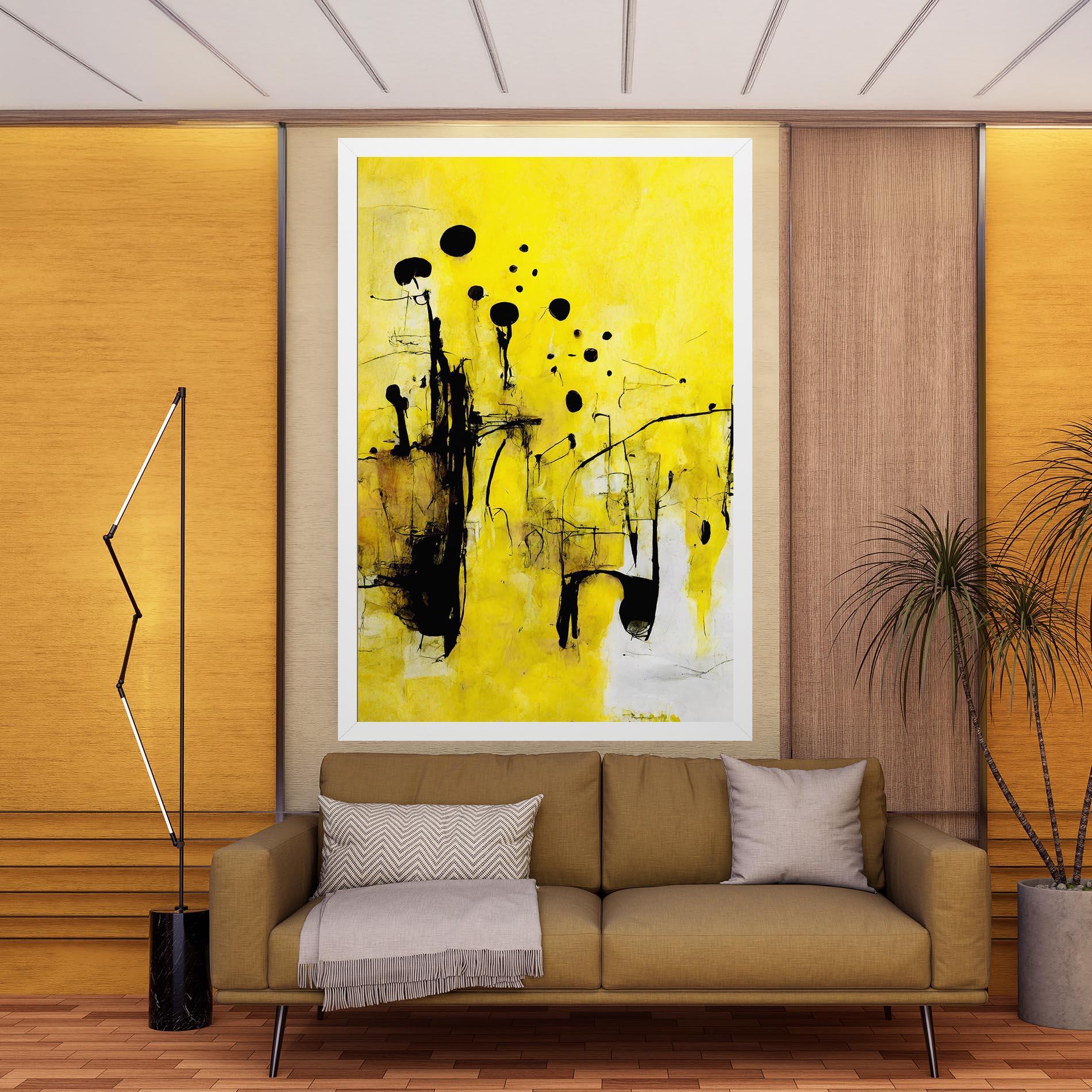 Tablou Canvas Abstract Black Yellow mockup 9