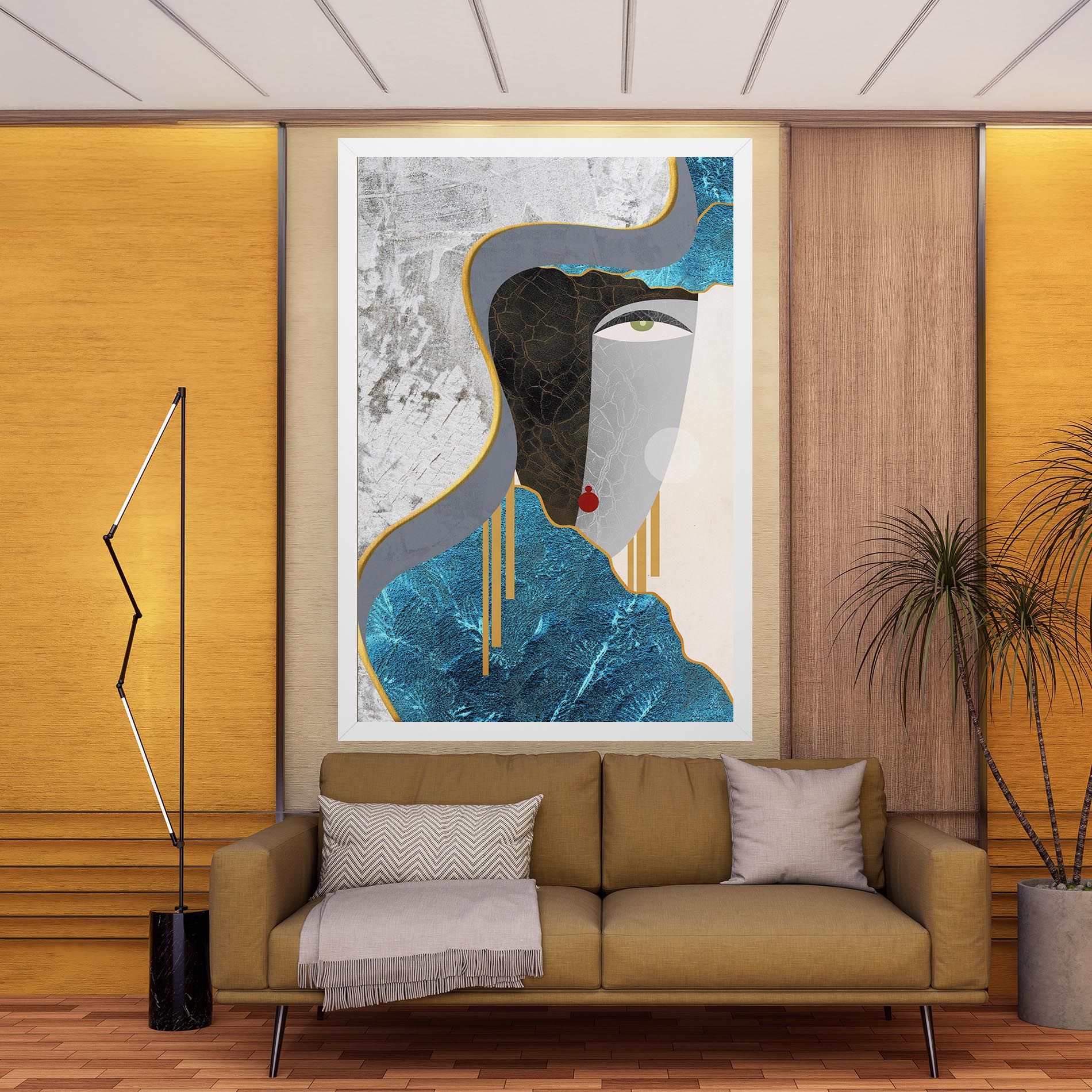 Abstract Blue Face mockup 9