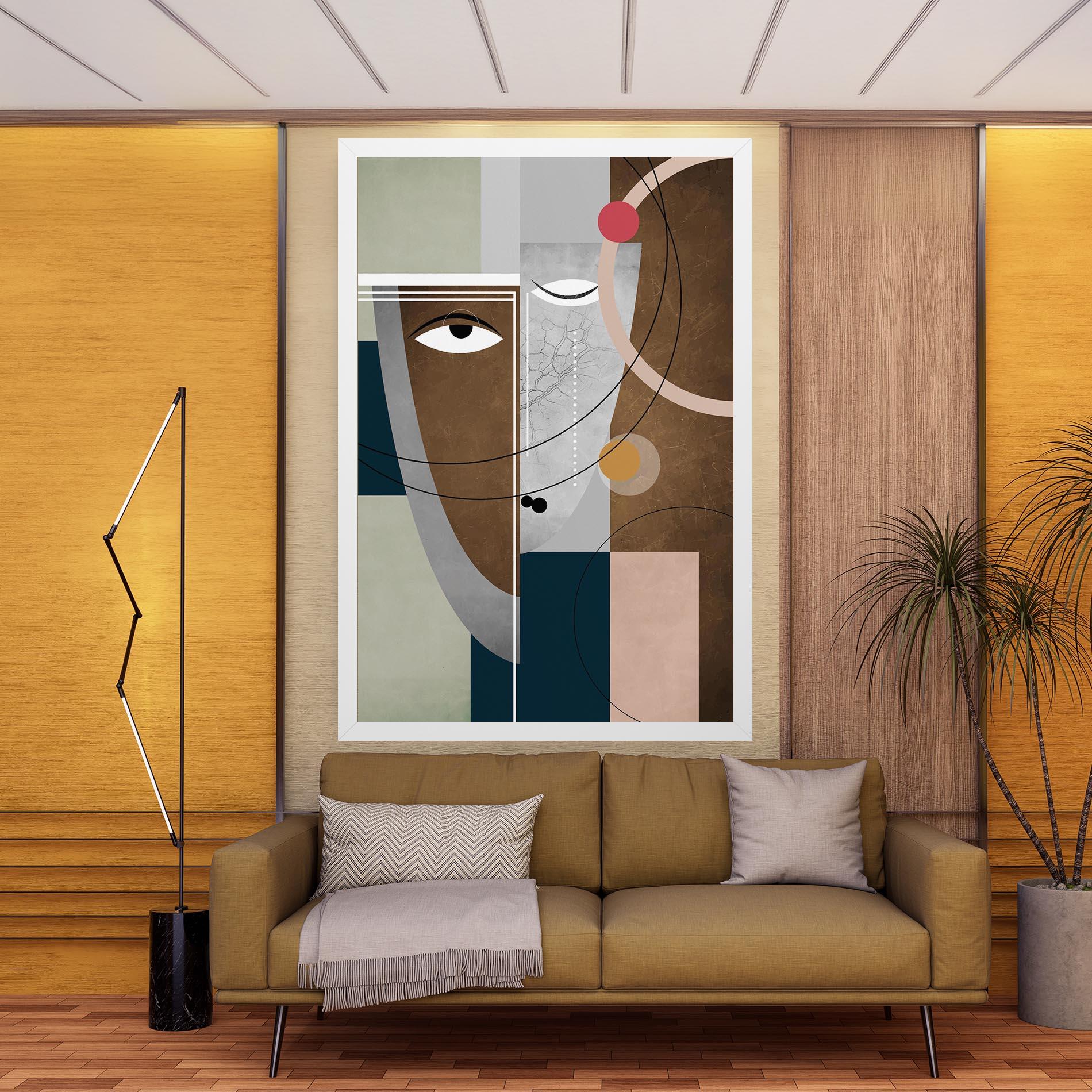 Tablou Canvas Abstract Brown Face mockup 9