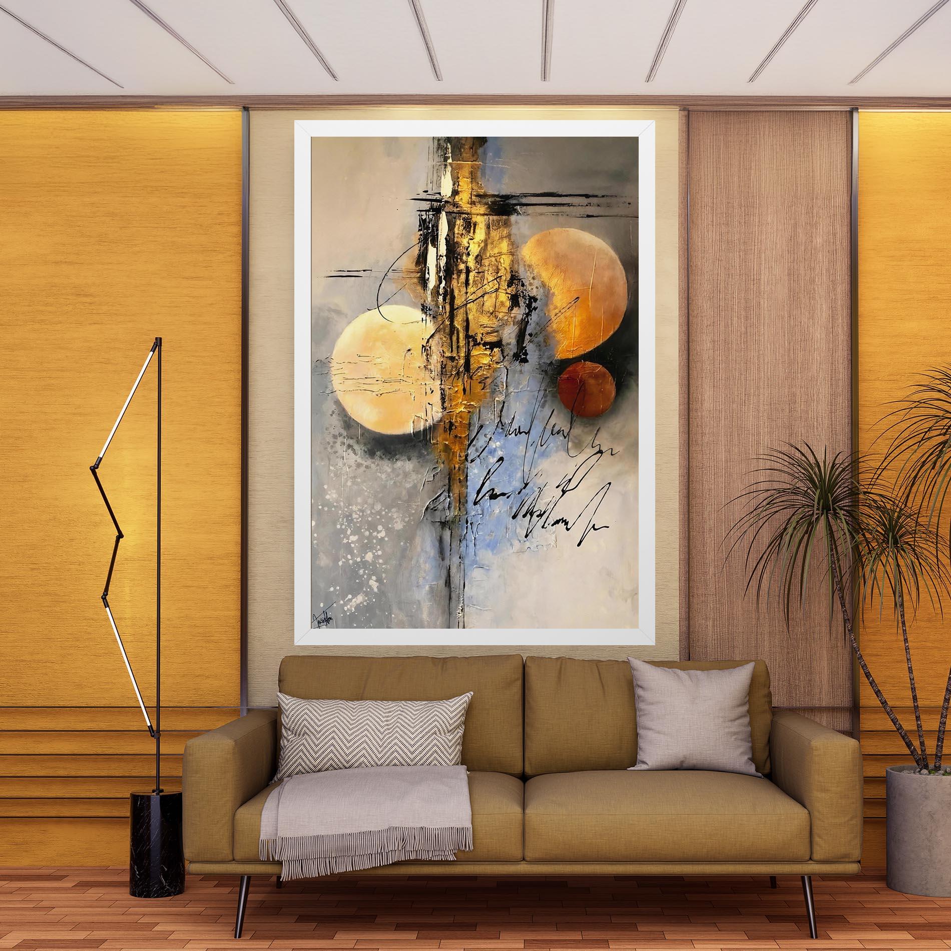 Tablou Canvas Abstract Moons mockup 9