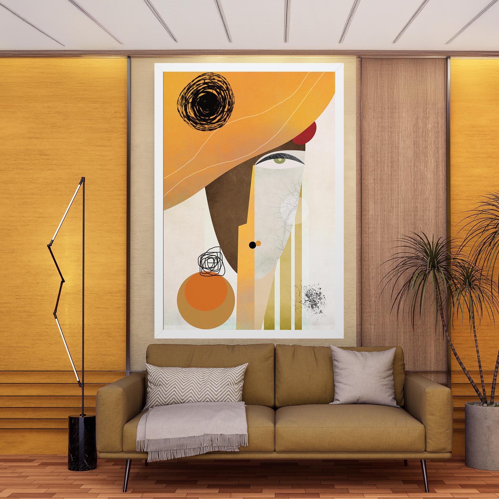 Tablou Canvas Abstract Orange Face mockup 9