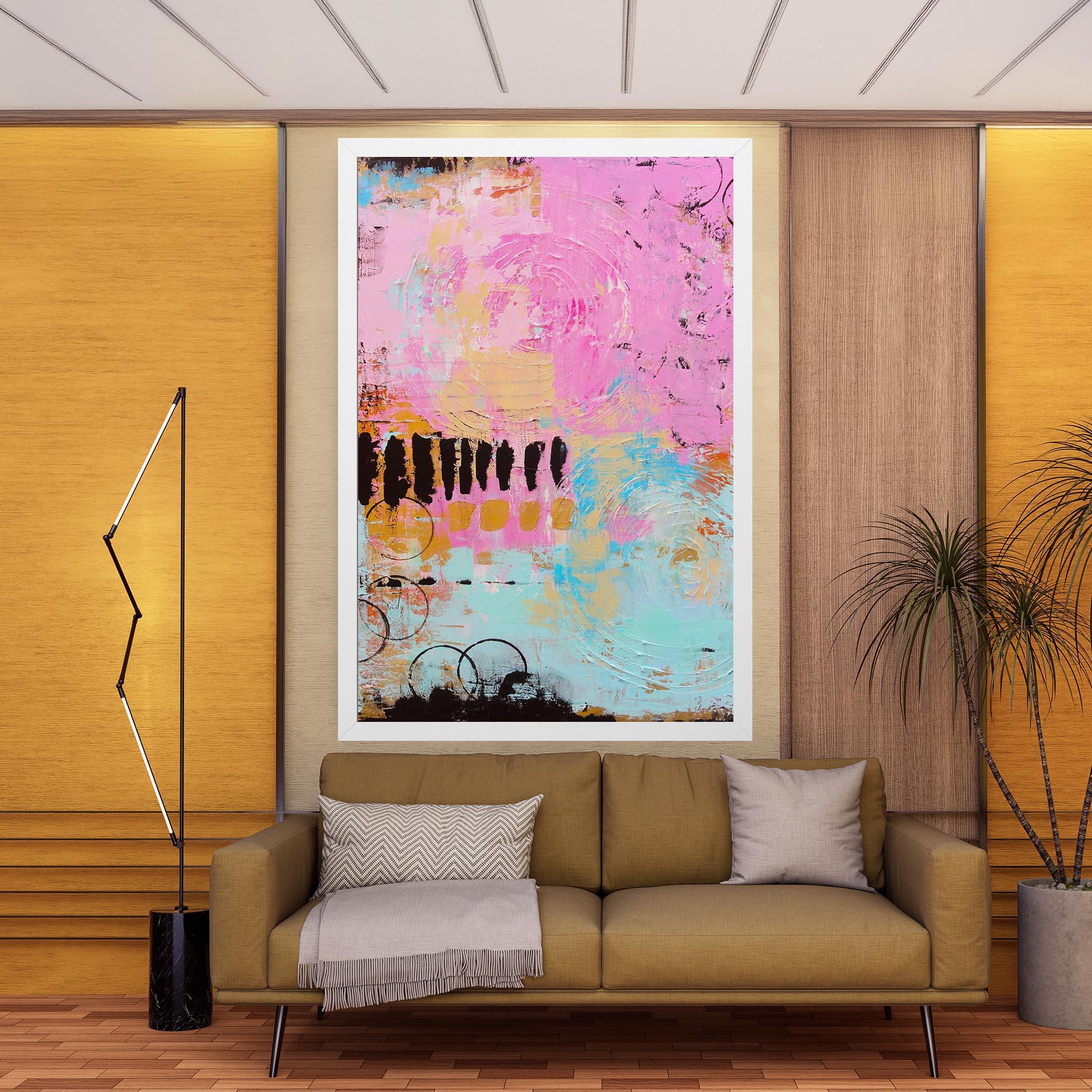 Tablou Canvas Abstract Pink Circle mockup 9