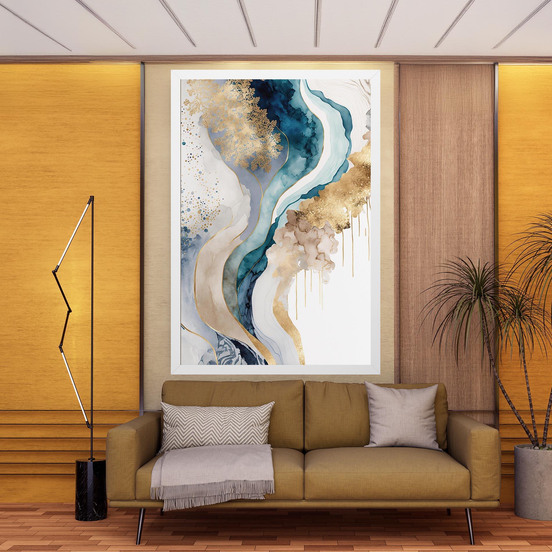 Tablou Canvas Light Blue Waves mockup 9