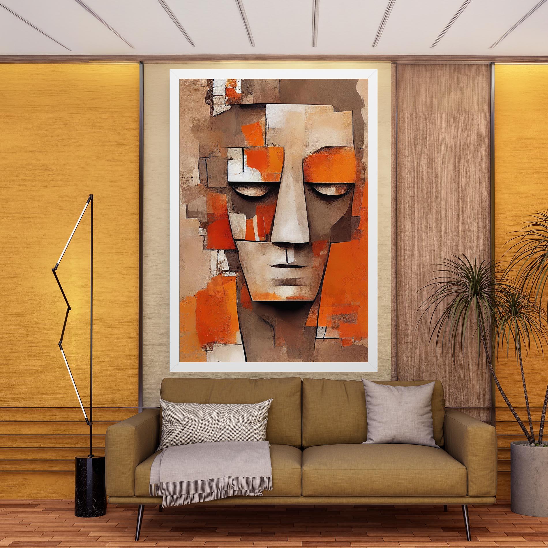 Tablou Canvas Orange Male Face mockup 9