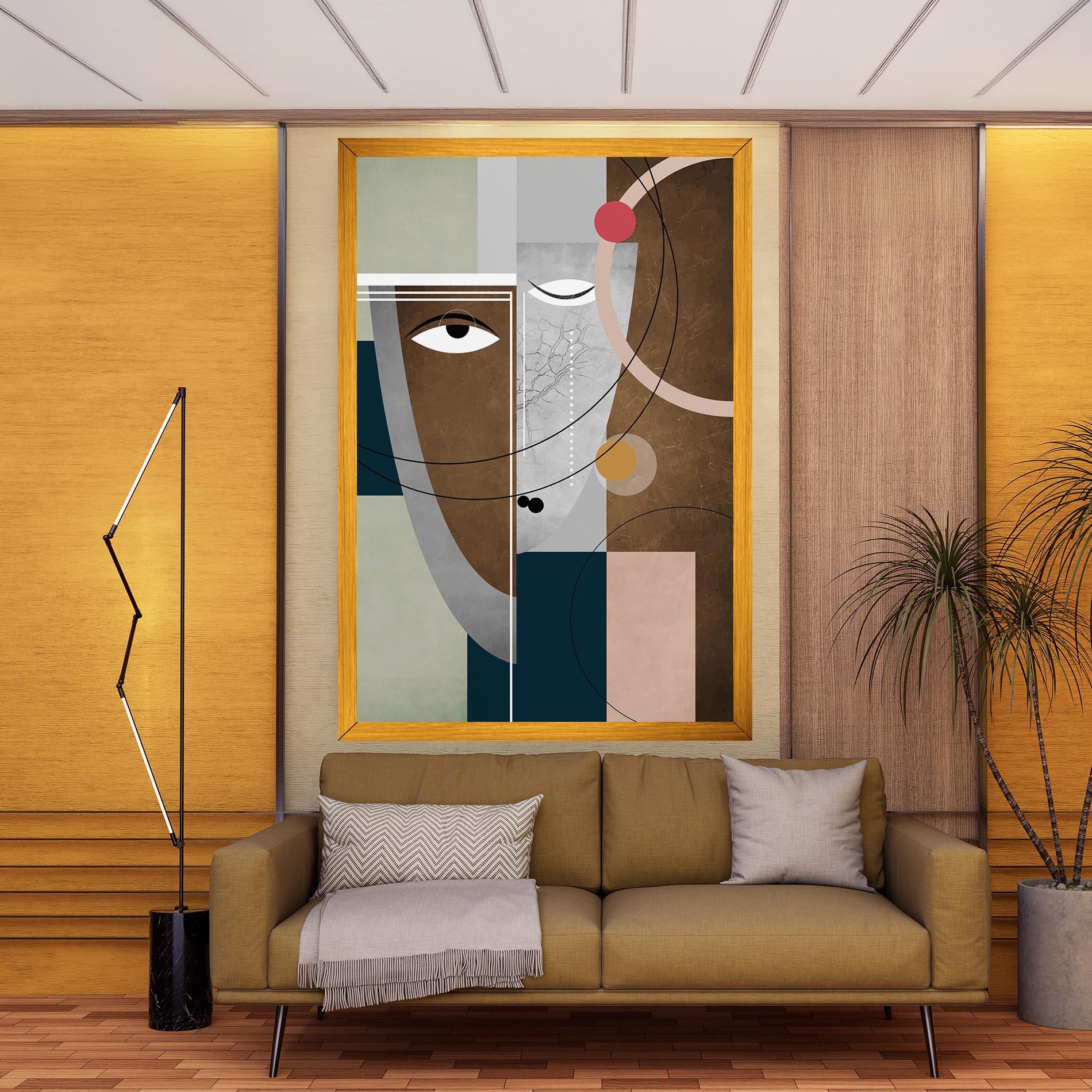 Tablou Canvas Abstract Brown Face mockup 9