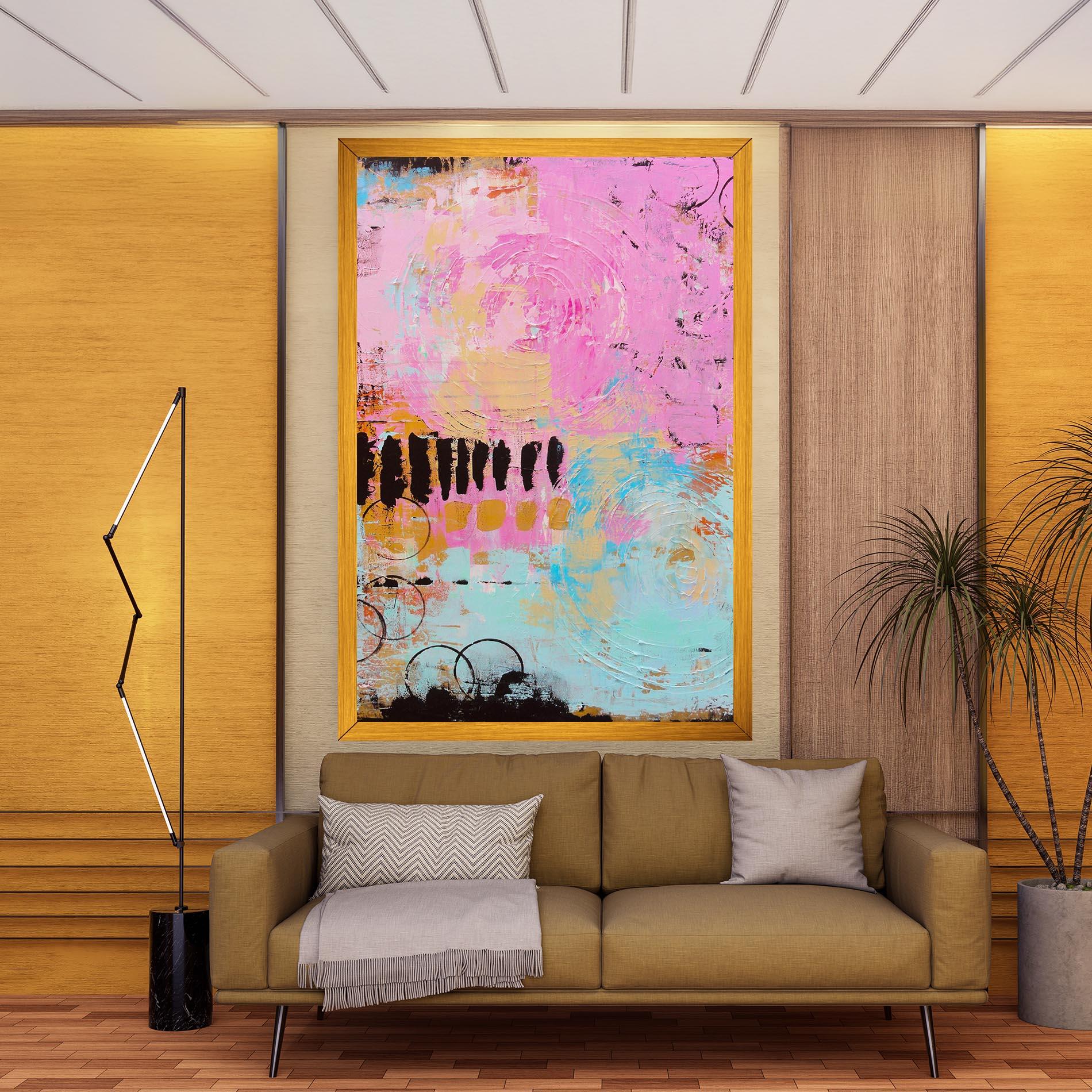 Tablou Canvas Abstract Pink Circle mockup 9