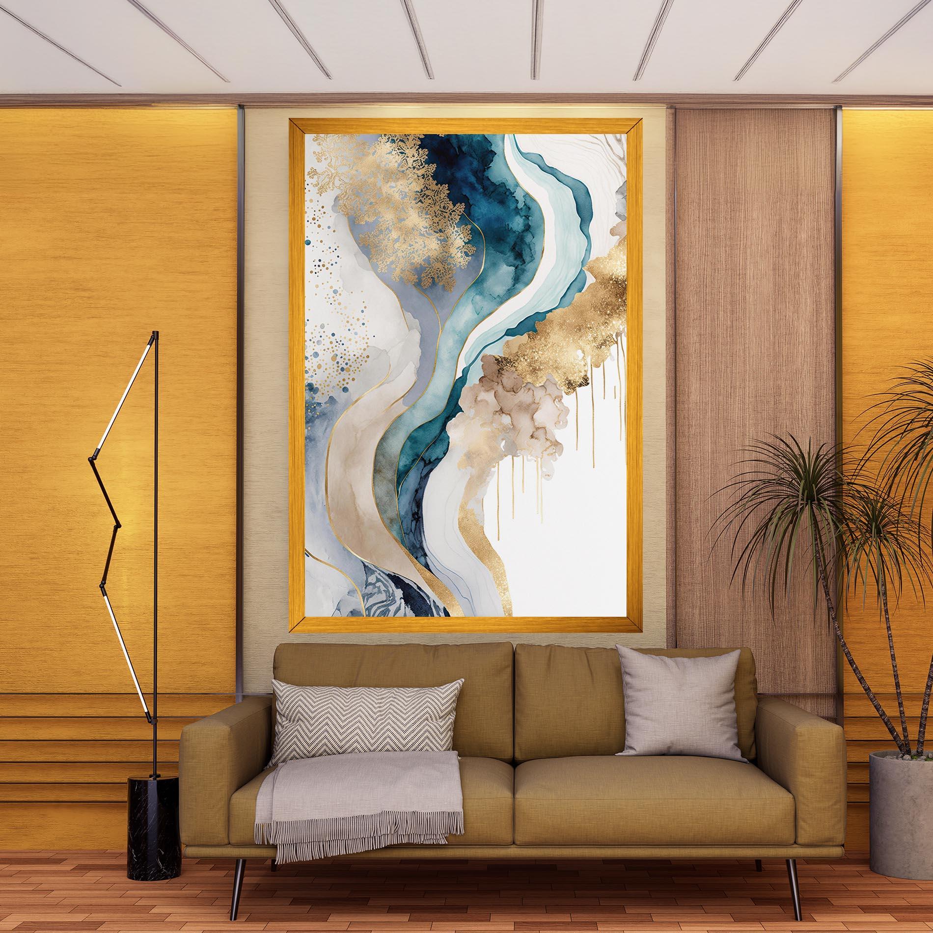 Tablou Canvas Light Blue Waves mockup 9