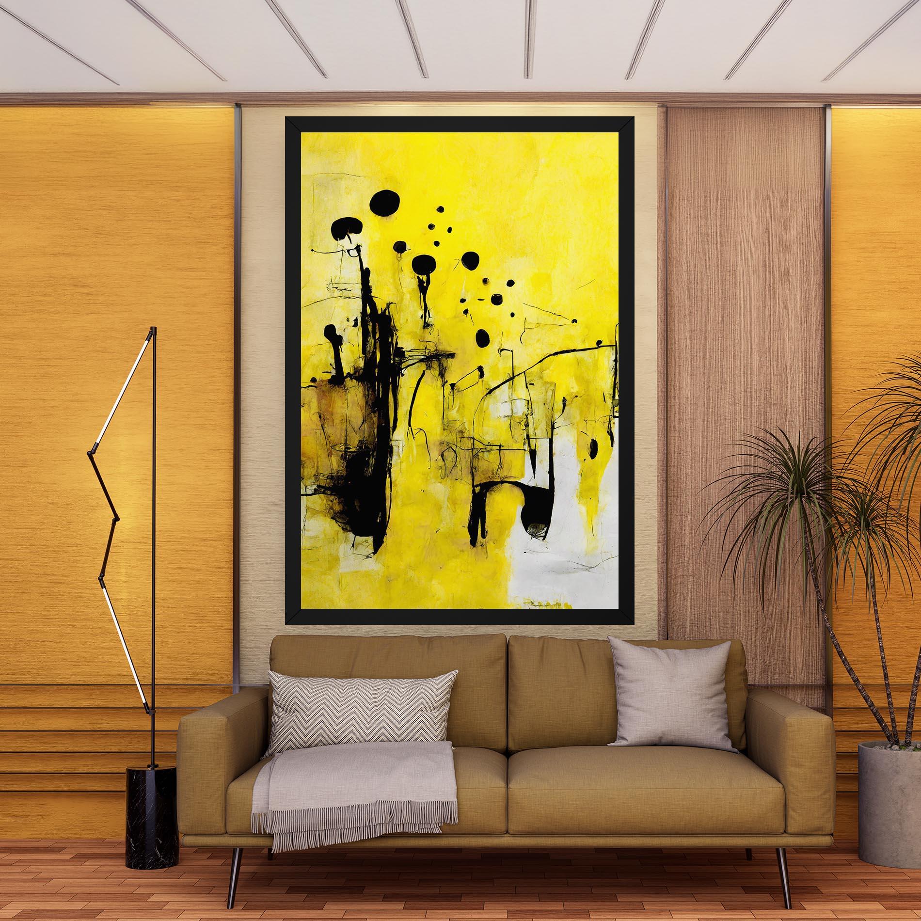 Tablou Canvas Abstract Black Yellow mockup 9