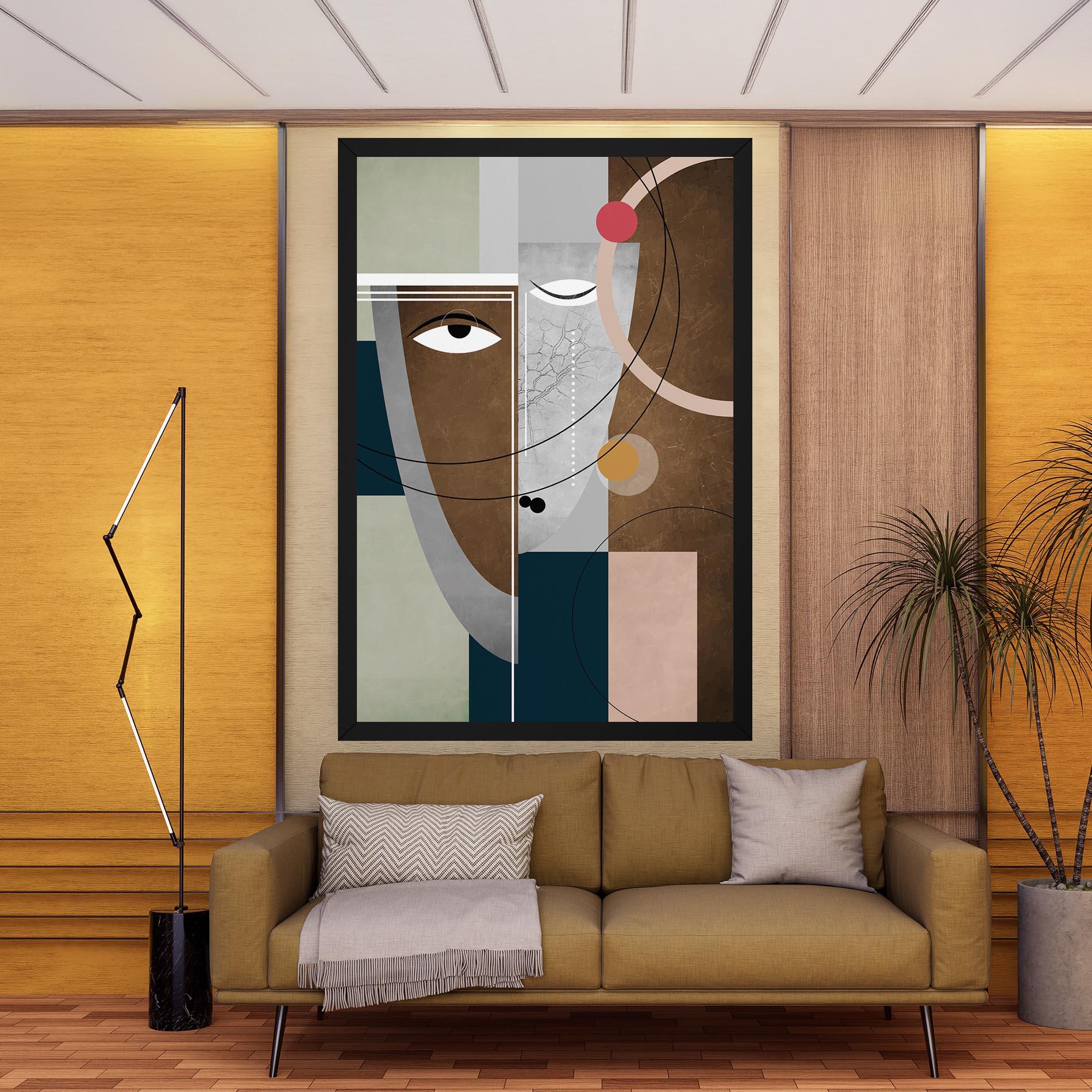 Tablou Canvas Abstract Brown Face mockup 9