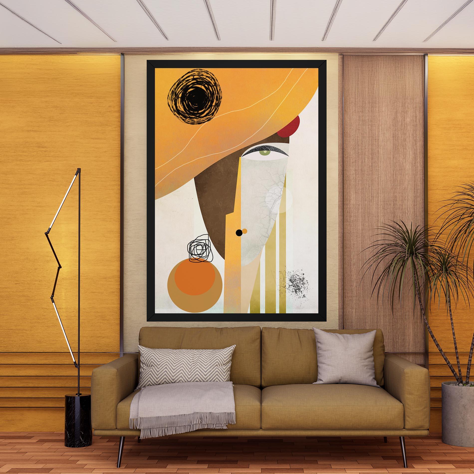 Tablou Canvas Abstract Orange Face mockup 9