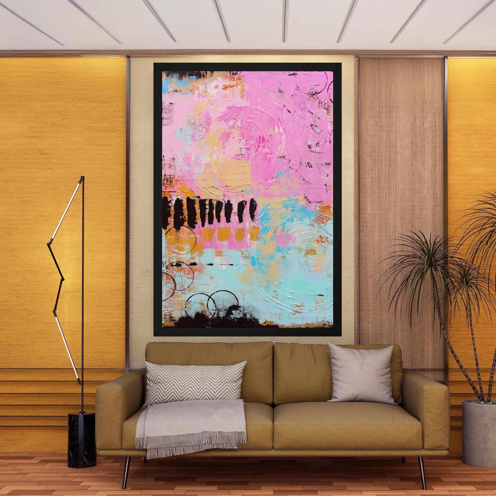 Tablou Canvas Abstract Pink Circle mockup 9