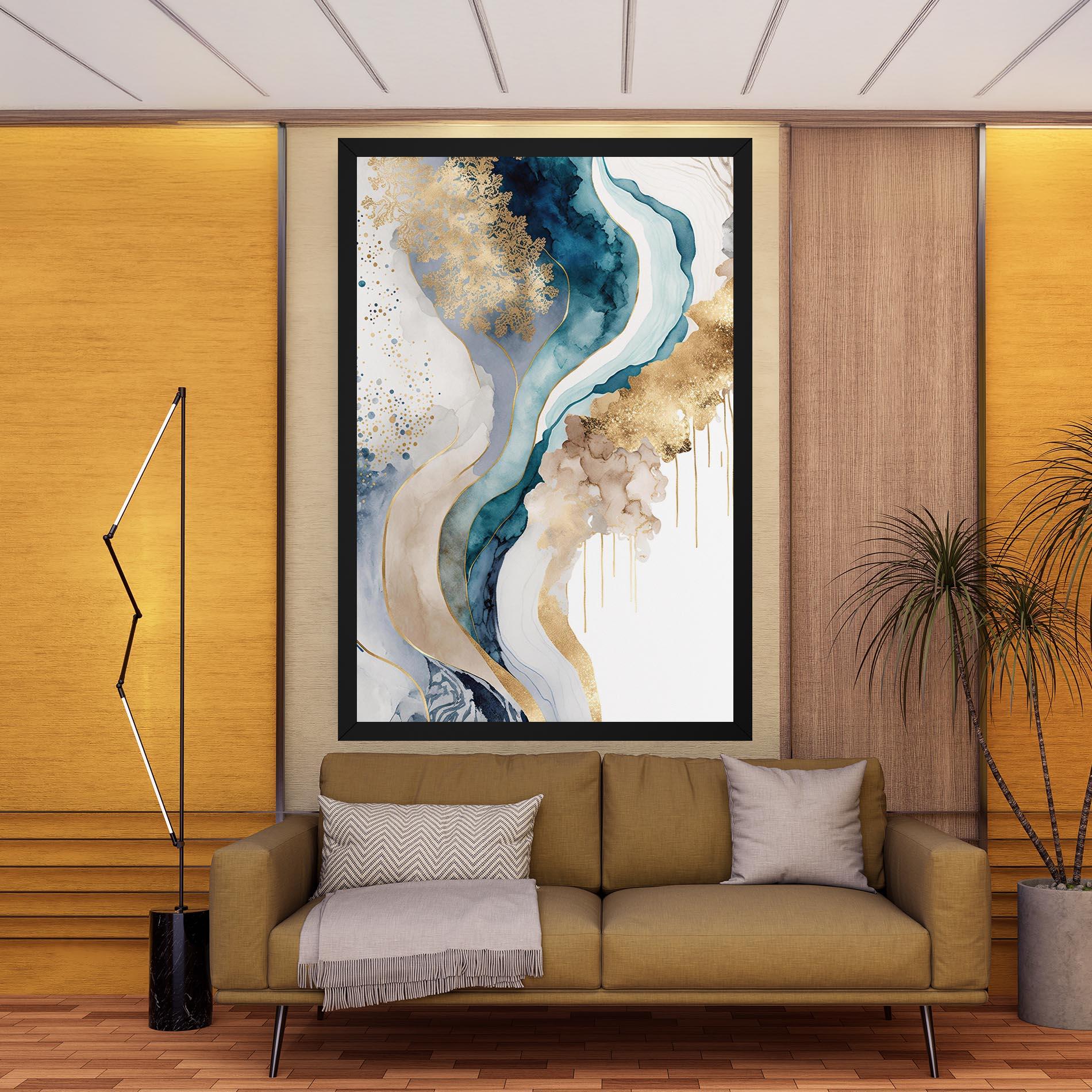 Tablou Canvas Light Blue Waves mockup 9