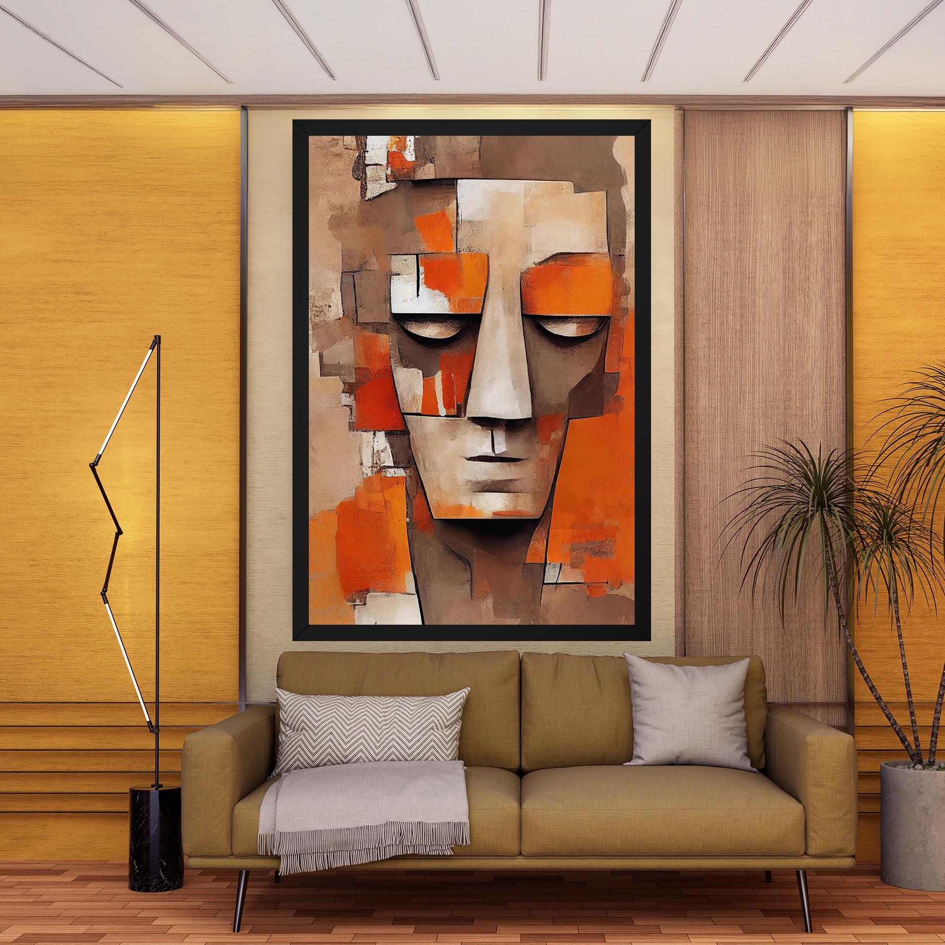 Tablou Canvas Orange Male Face mockup 9