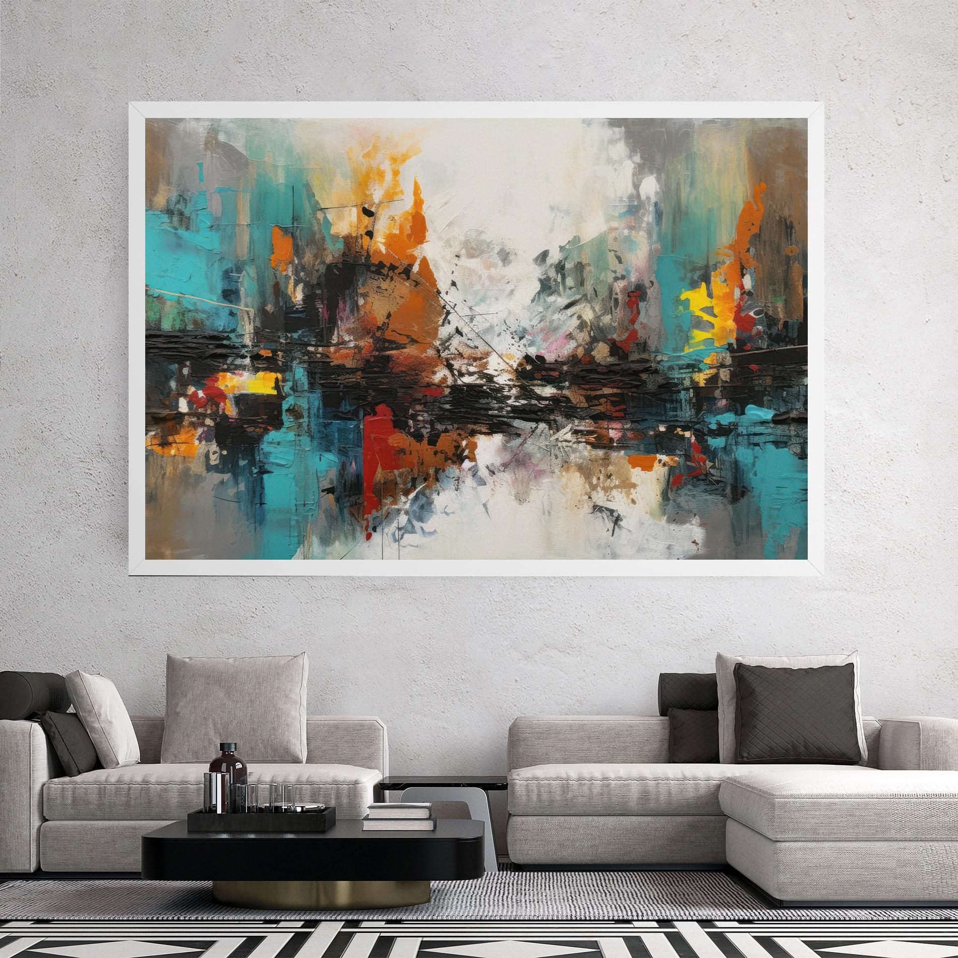 Tablou Canvas Abstract City Painting mockup 2