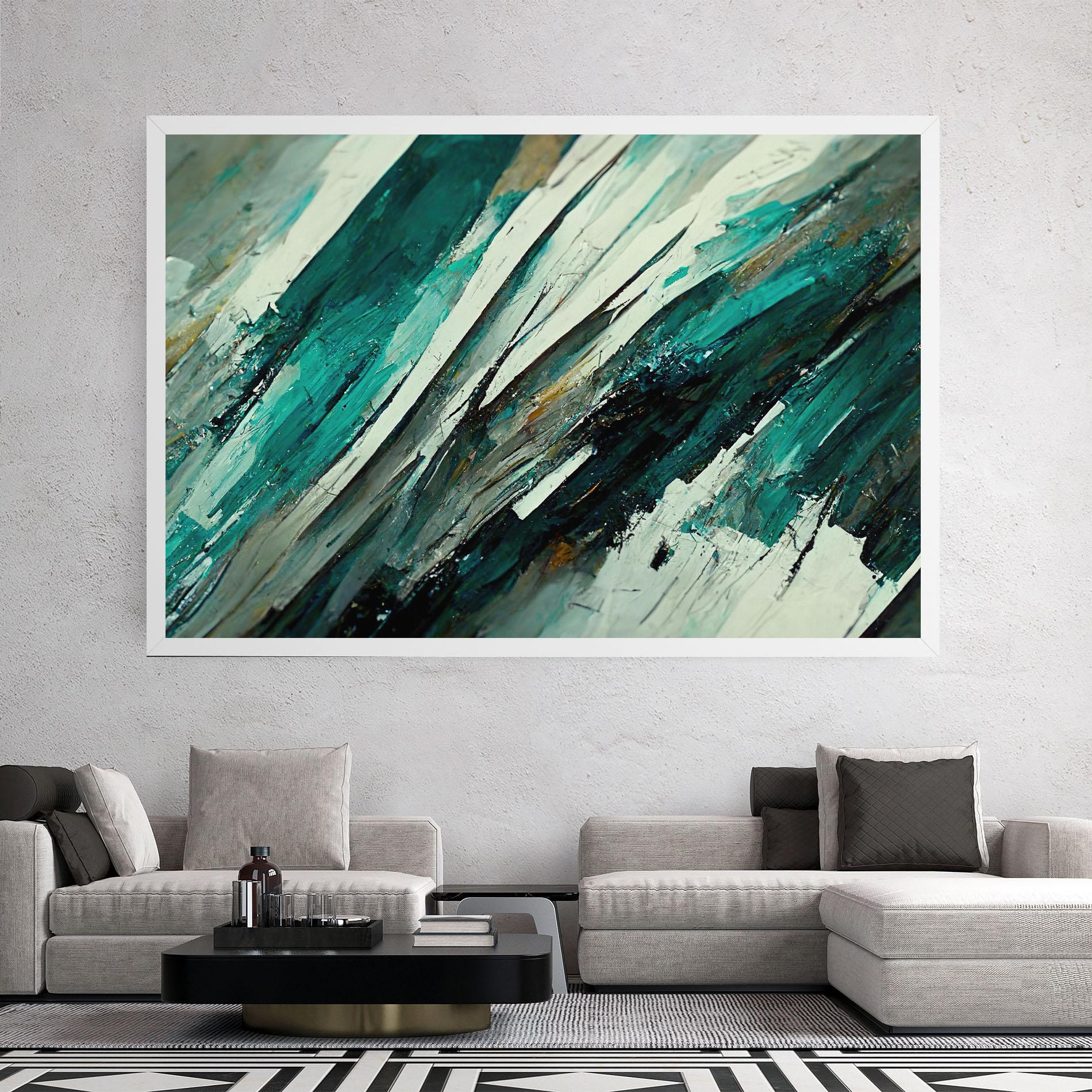 Tablou Canvas Abstract Green Artwork mockup 2