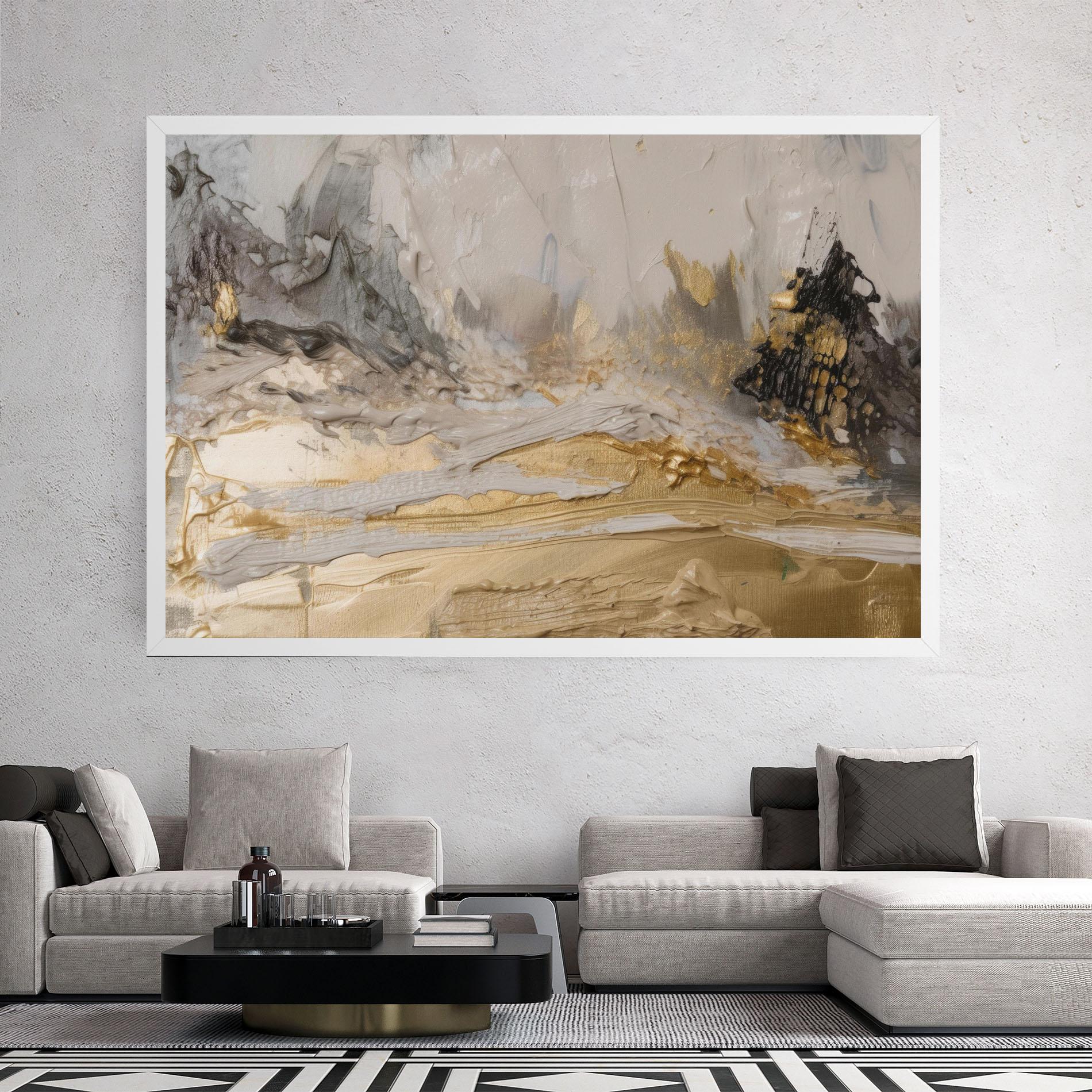 Tablou Canvas Abstract White Waves mockup 2