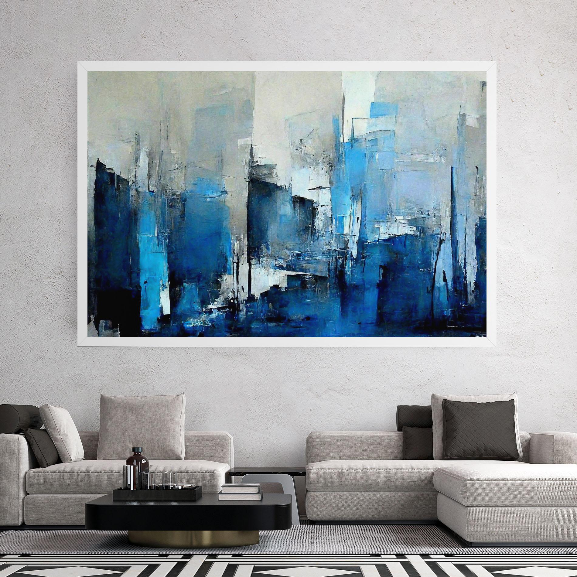 Tablou Canvas Blue Gray Color mockup 2