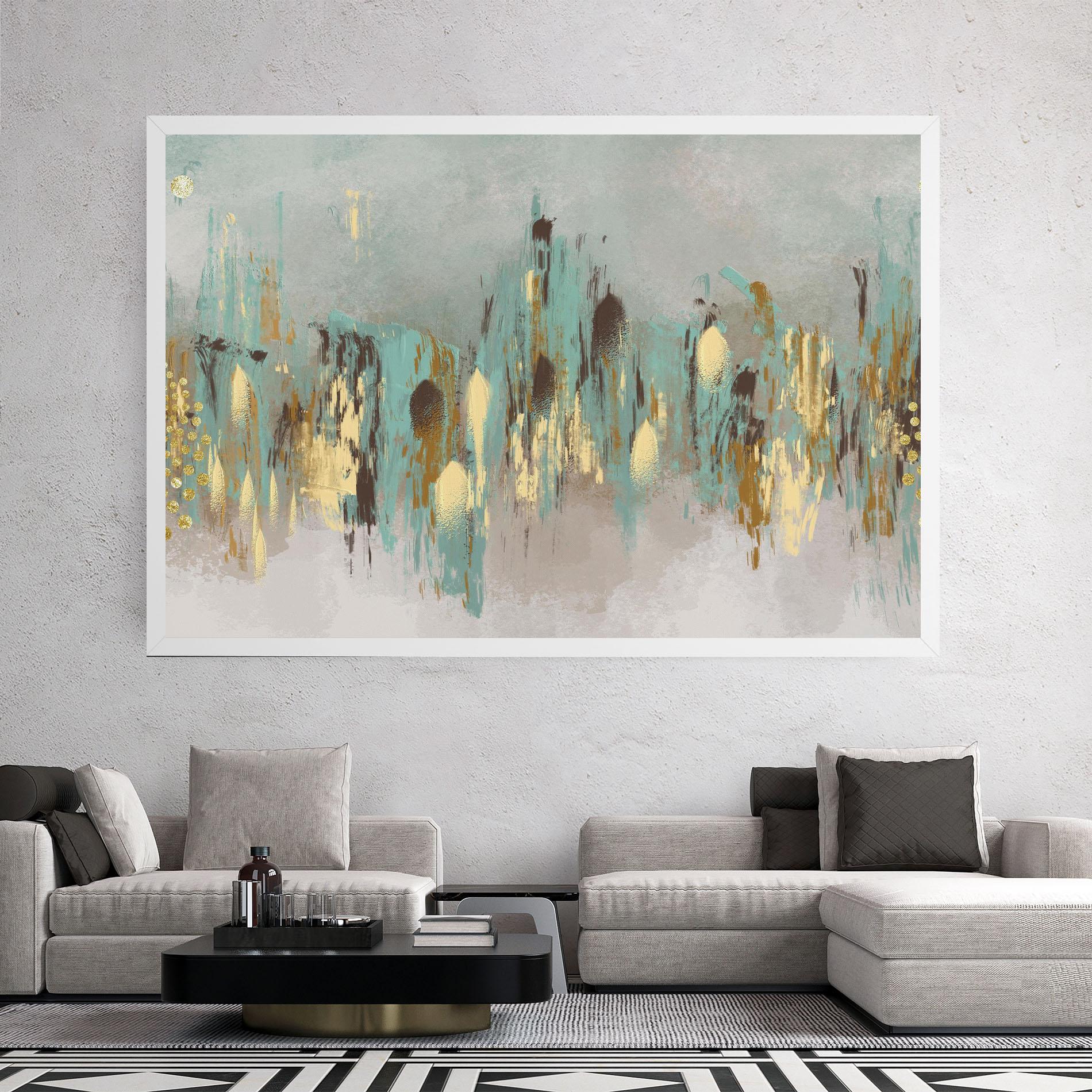 Tablou Canvas Gold Spiral Points mockup 2