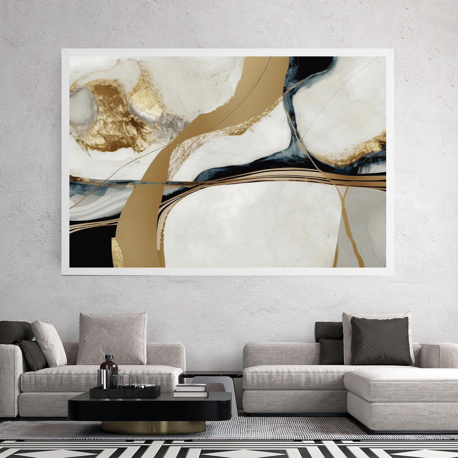 Tablou Canvas Golden Blue Marble mockup 2