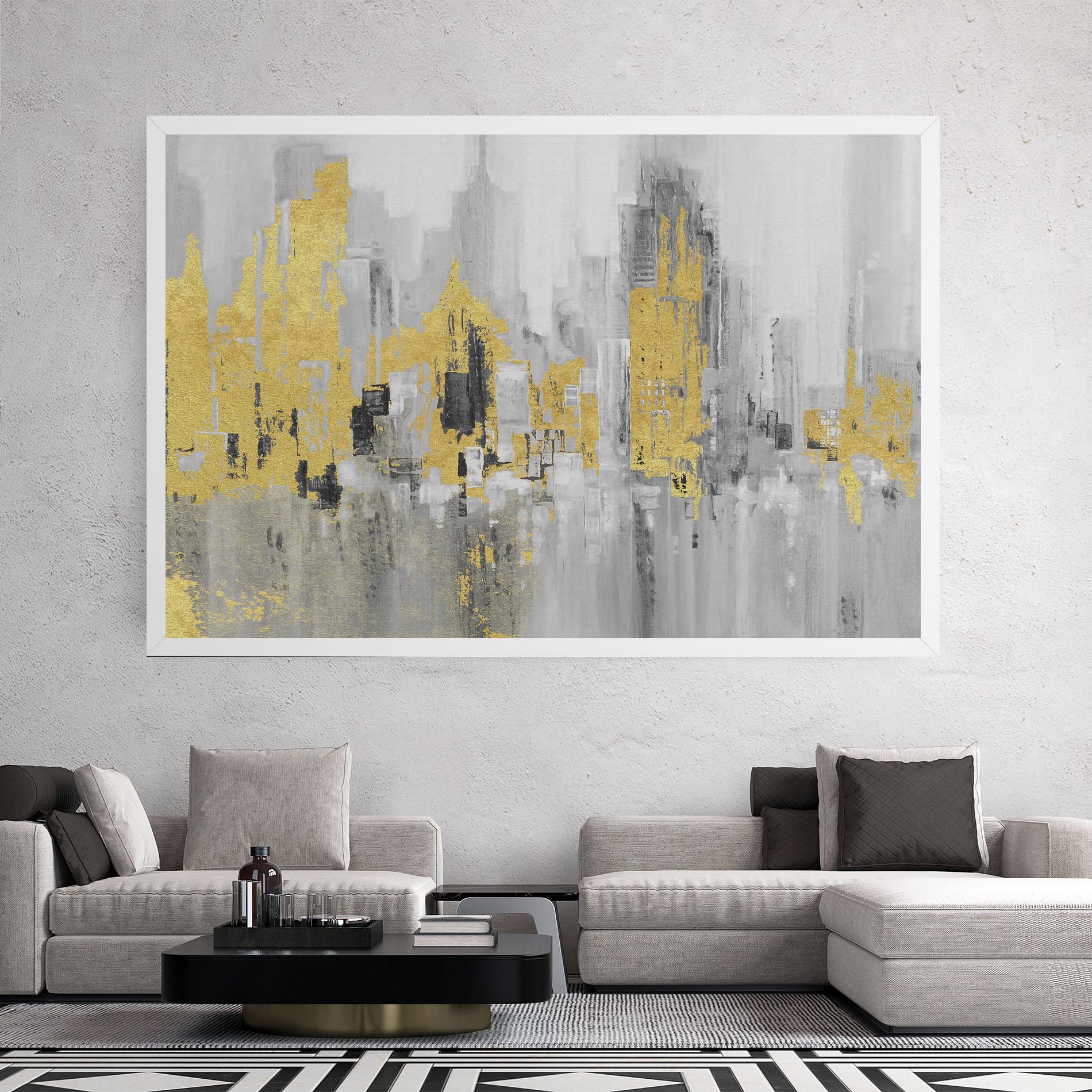 Tablou Canvas Light Grey With Gold mockup 2