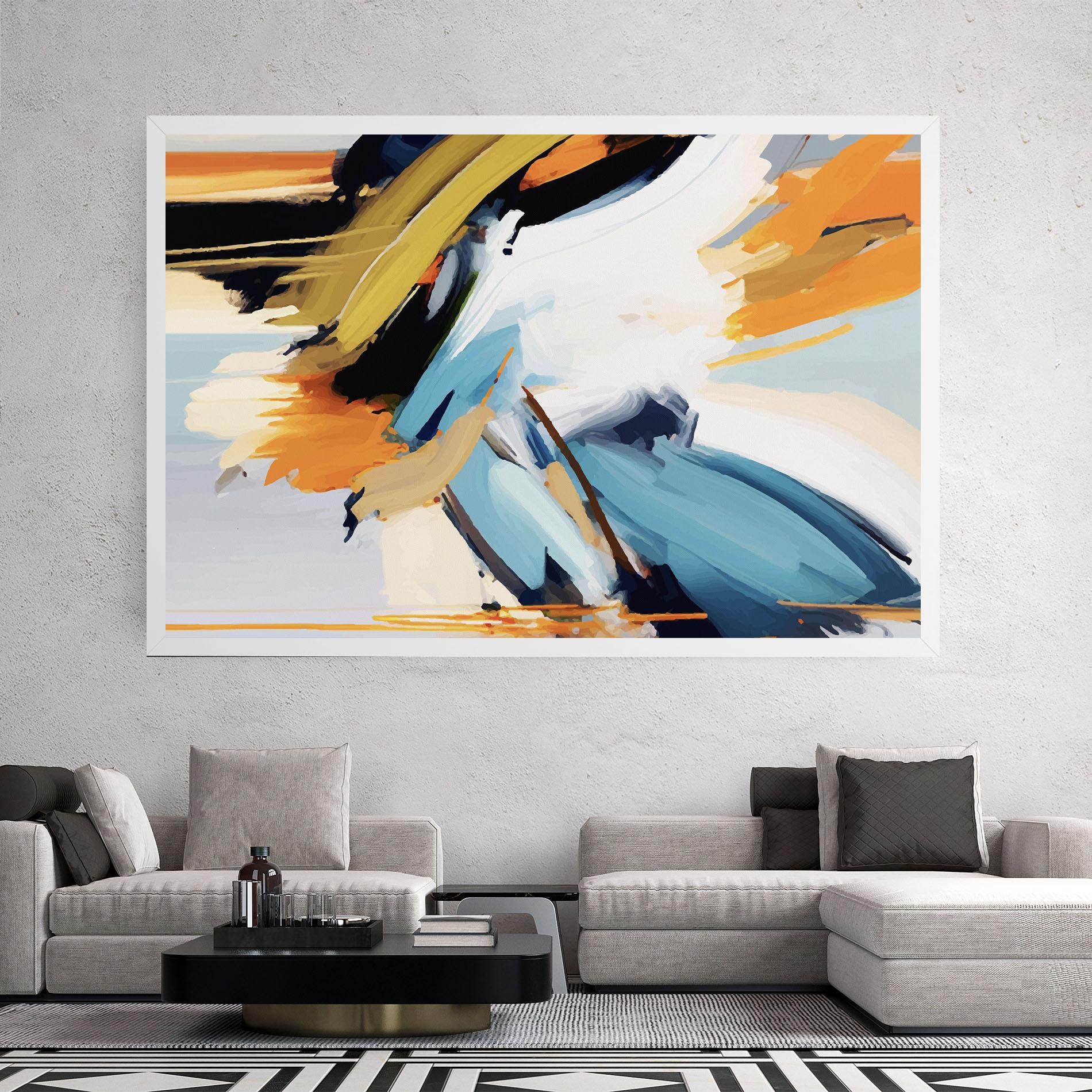 Tablou Canvas Orange Blue Art mockup 2