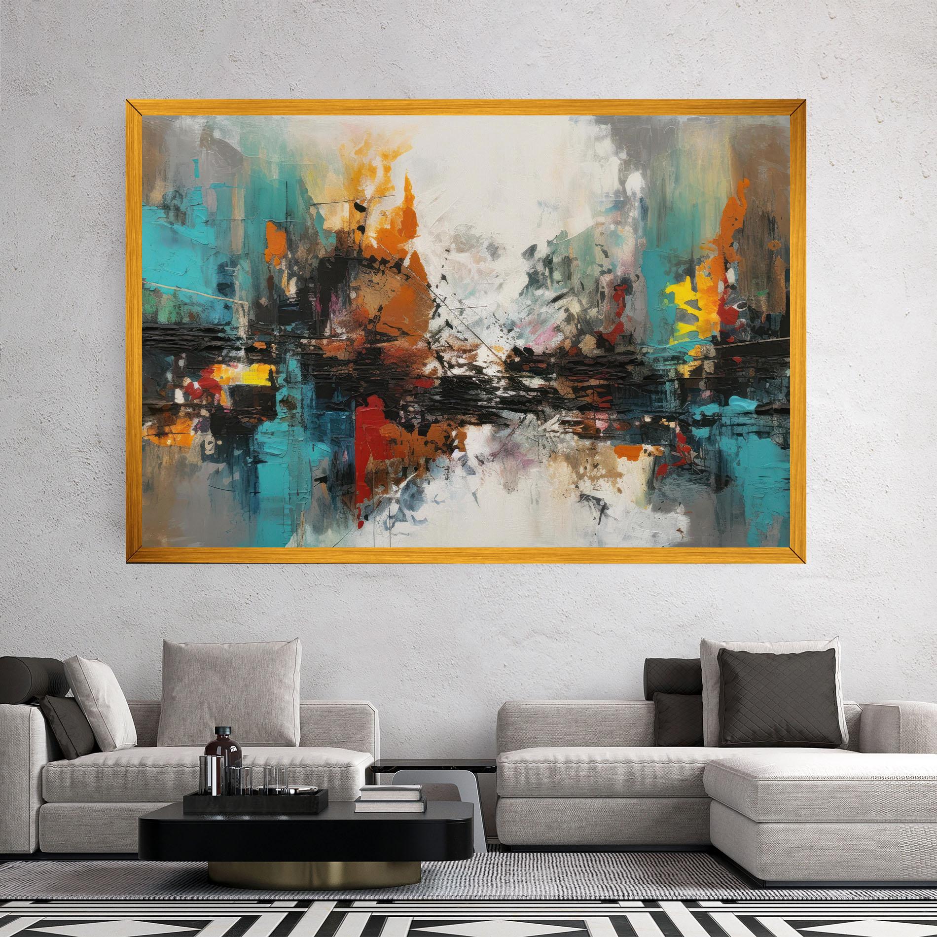 Tablou Canvas Abstract City Painting mockup 2