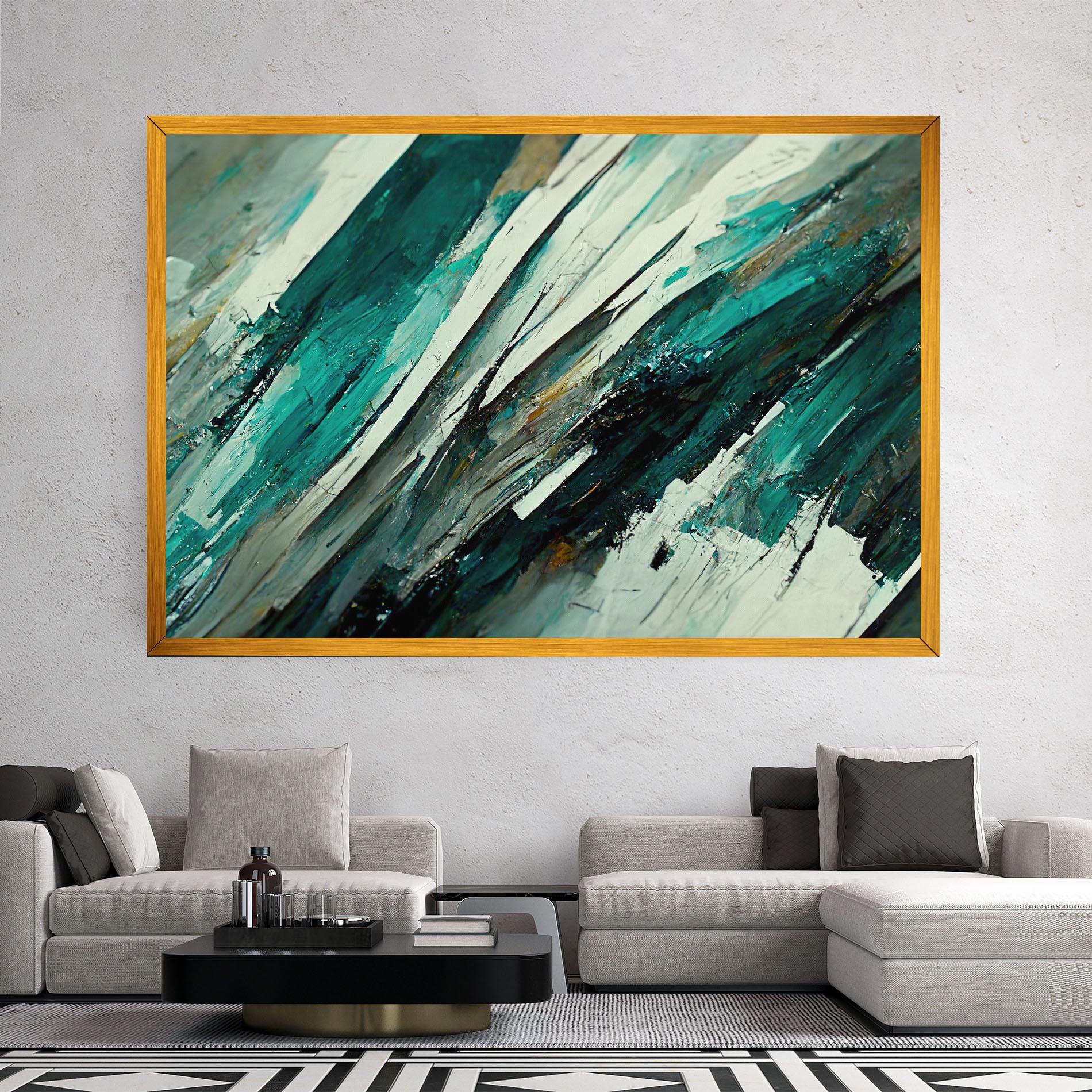 Tablou Canvas Abstract Green Artwork mockup 2