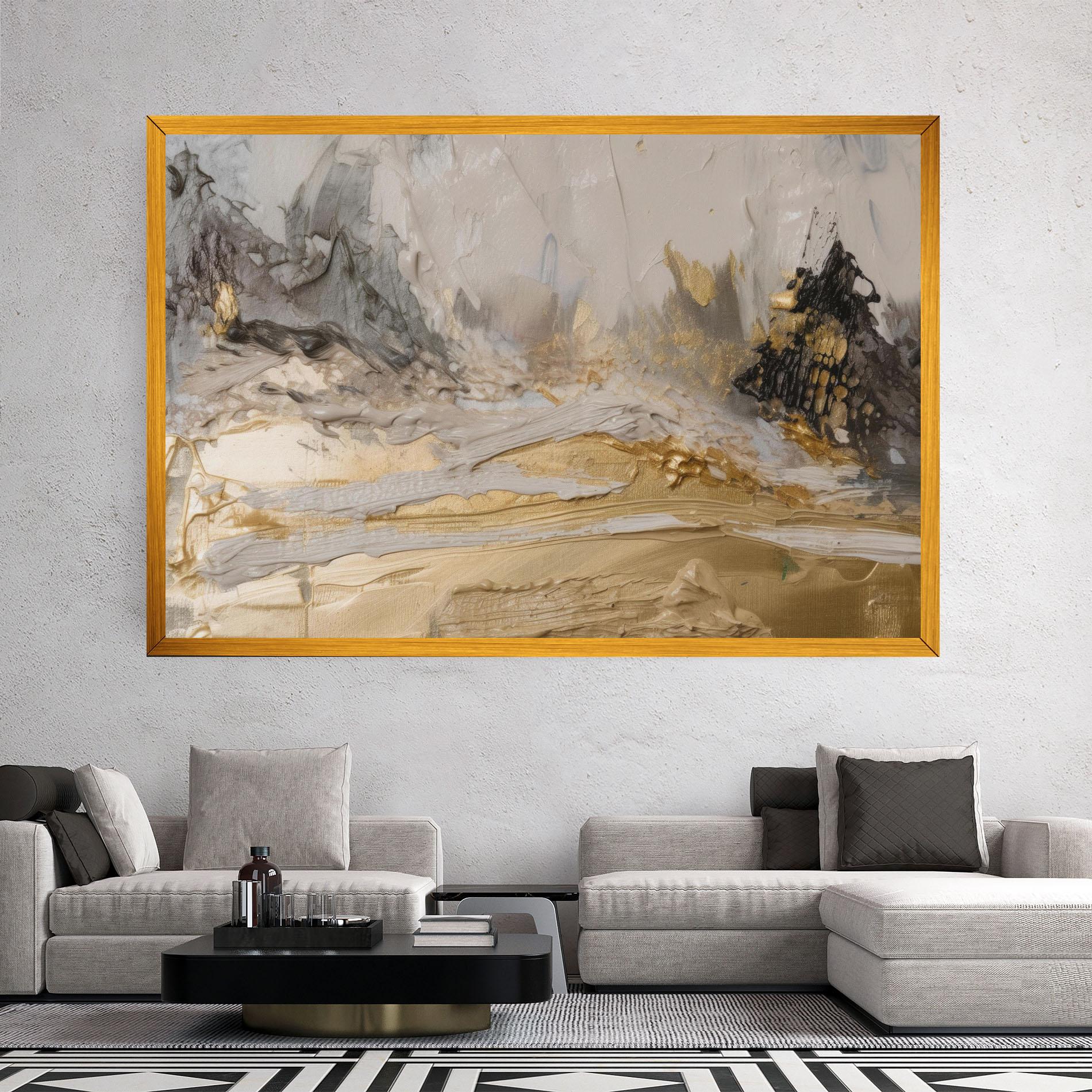 Tablou Canvas Abstract White Waves mockup 2