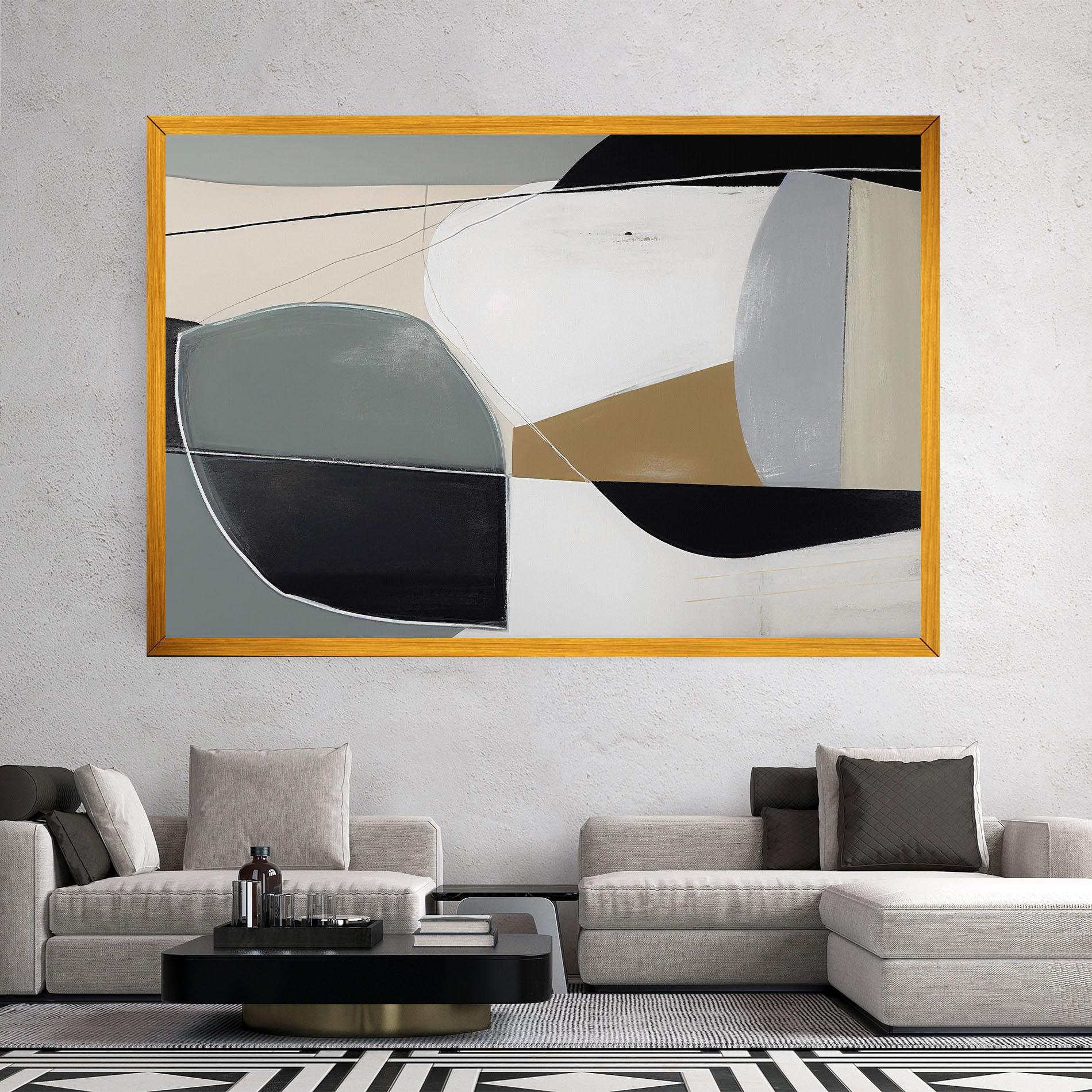 Tablou Canvas Black Grey Shape mockup 2