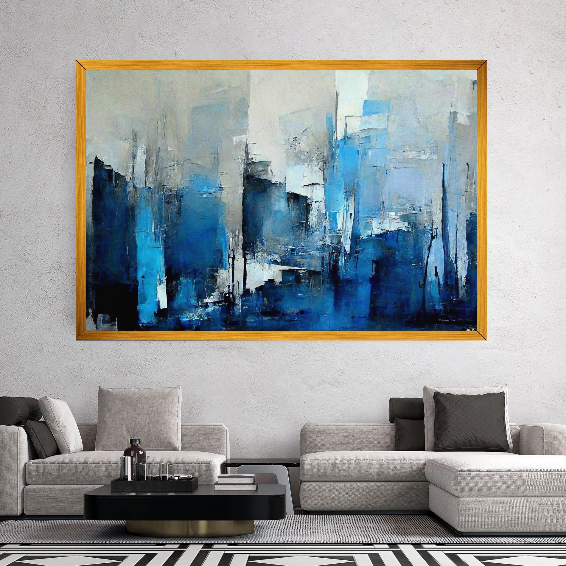 Tablou Canvas Blue Gray Color mockup 2