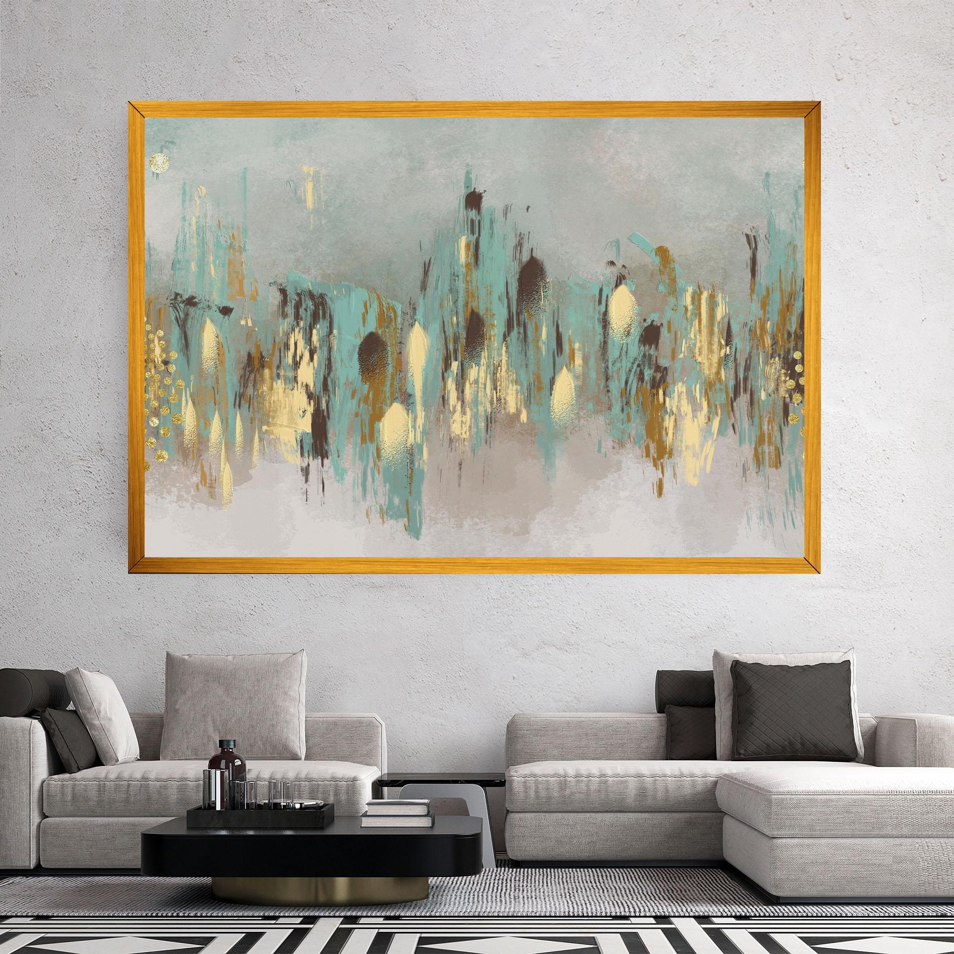 Tablou Canvas Gold Spiral Points mockup 2