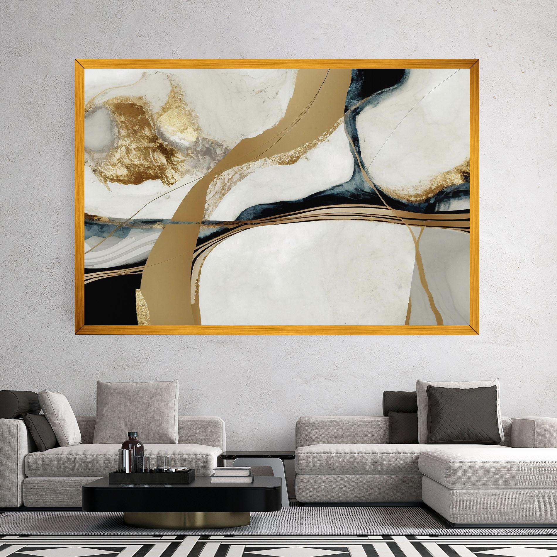 Tablou Canvas Golden Blue Marble mockup 2