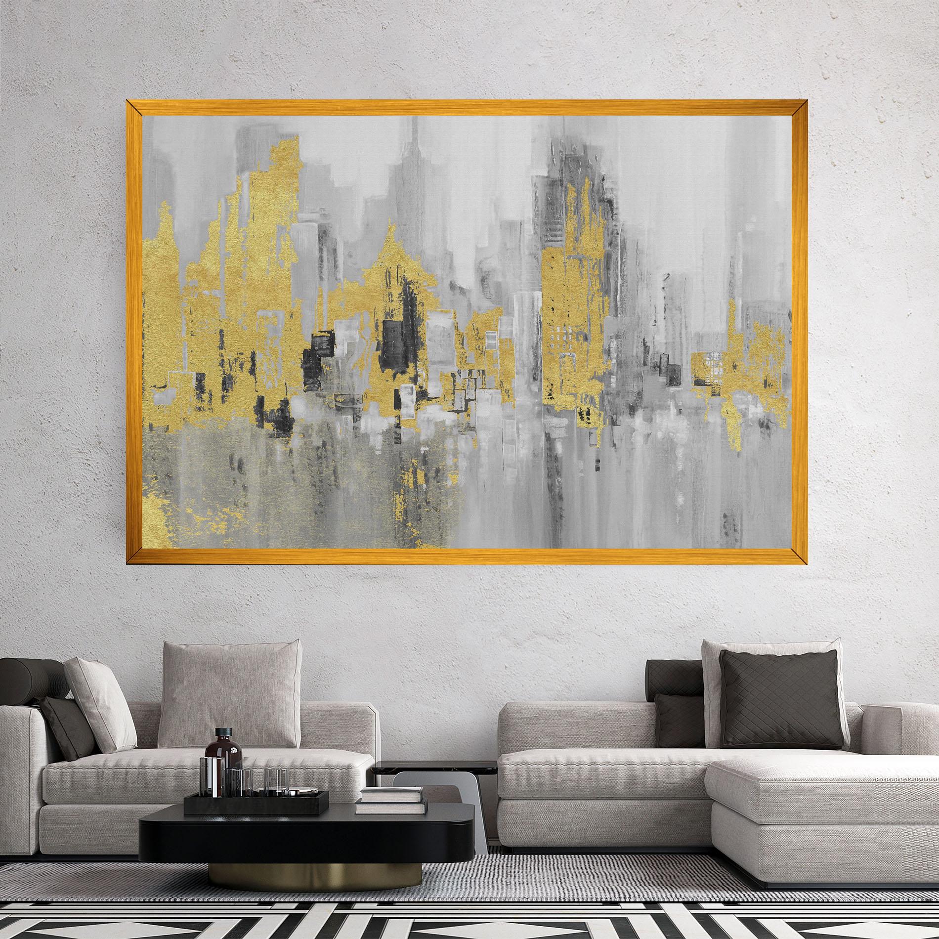 Tablou Canvas Light Grey With Gold mockup 2