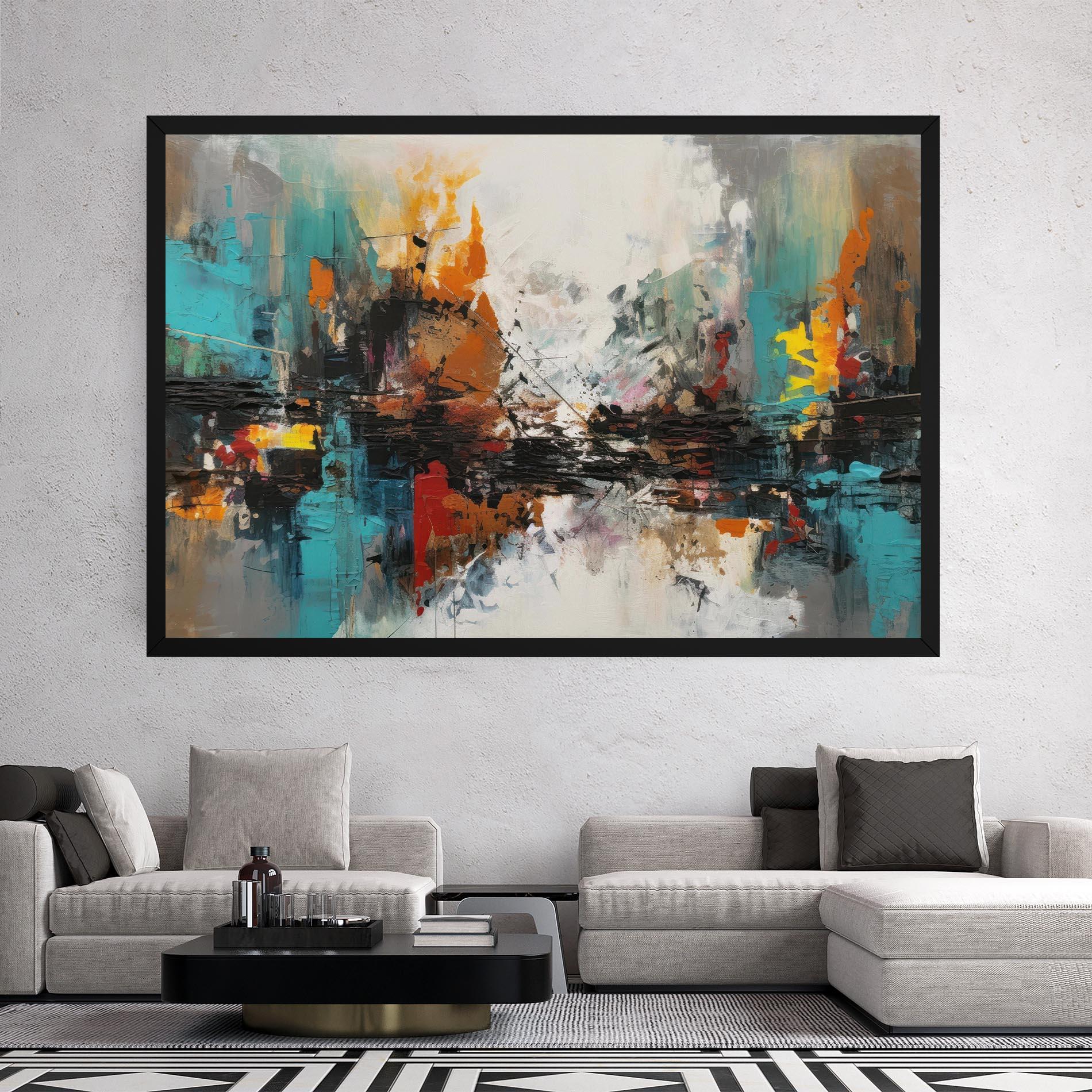 Tablou Canvas Abstract City Painting mockup 2